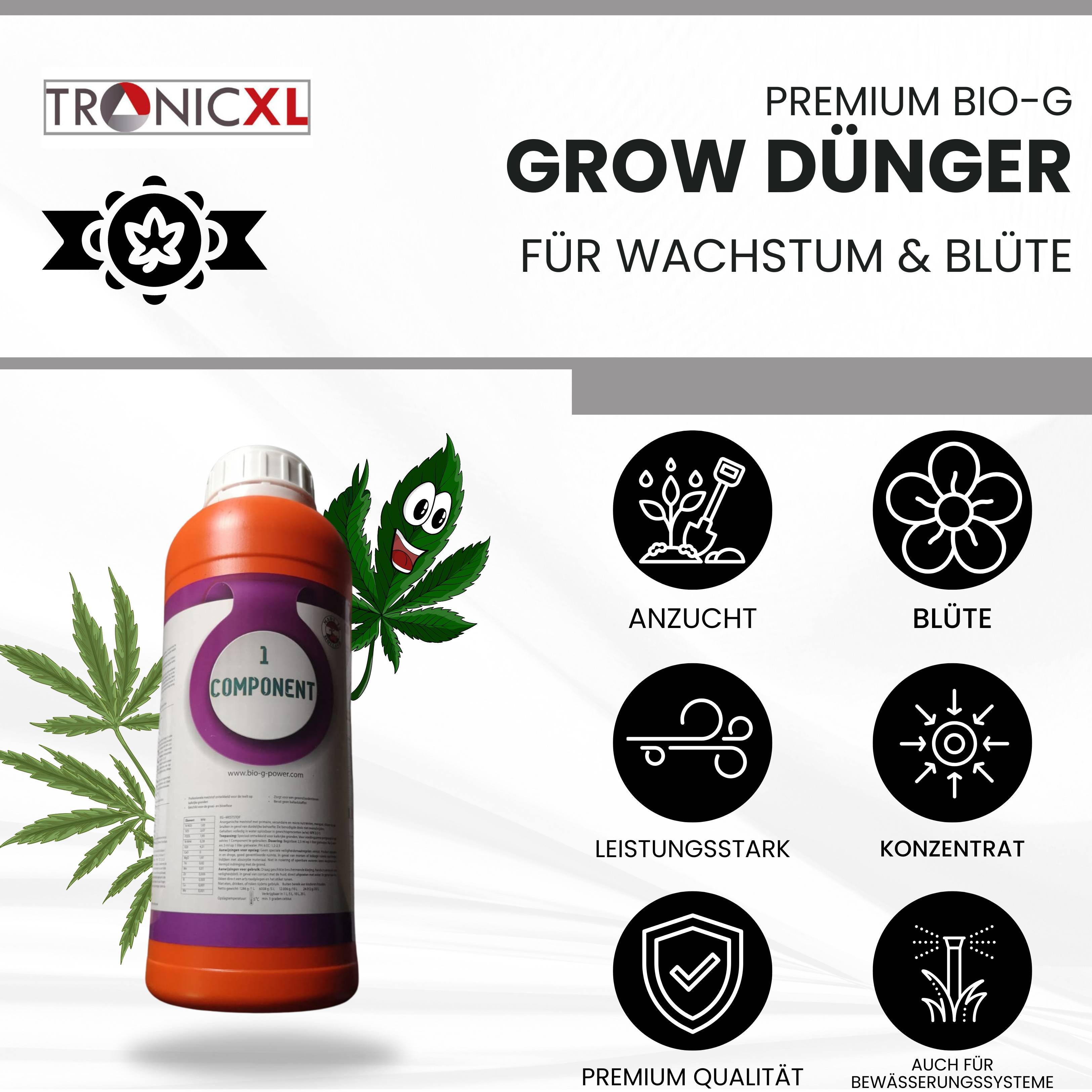 1L All-in-One Premium Bio-G Grow Dünger für Autoflower Erde Anzucht & Blüte für Growbox Zubehör