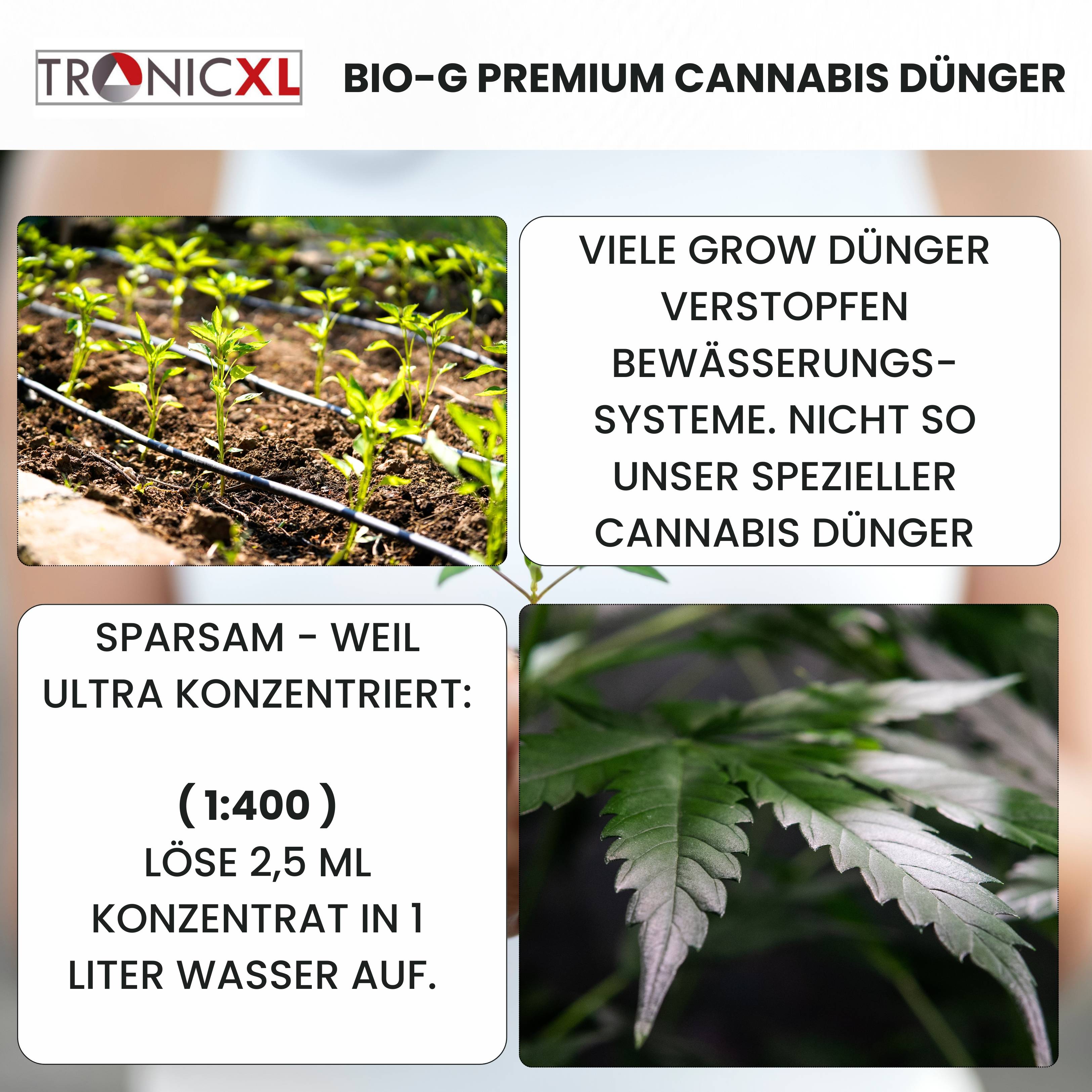 1L All-in-One Premium Bio-G Grow Dünger für Autoflower Erde Anzucht & Blüte für Growbox Zubehör