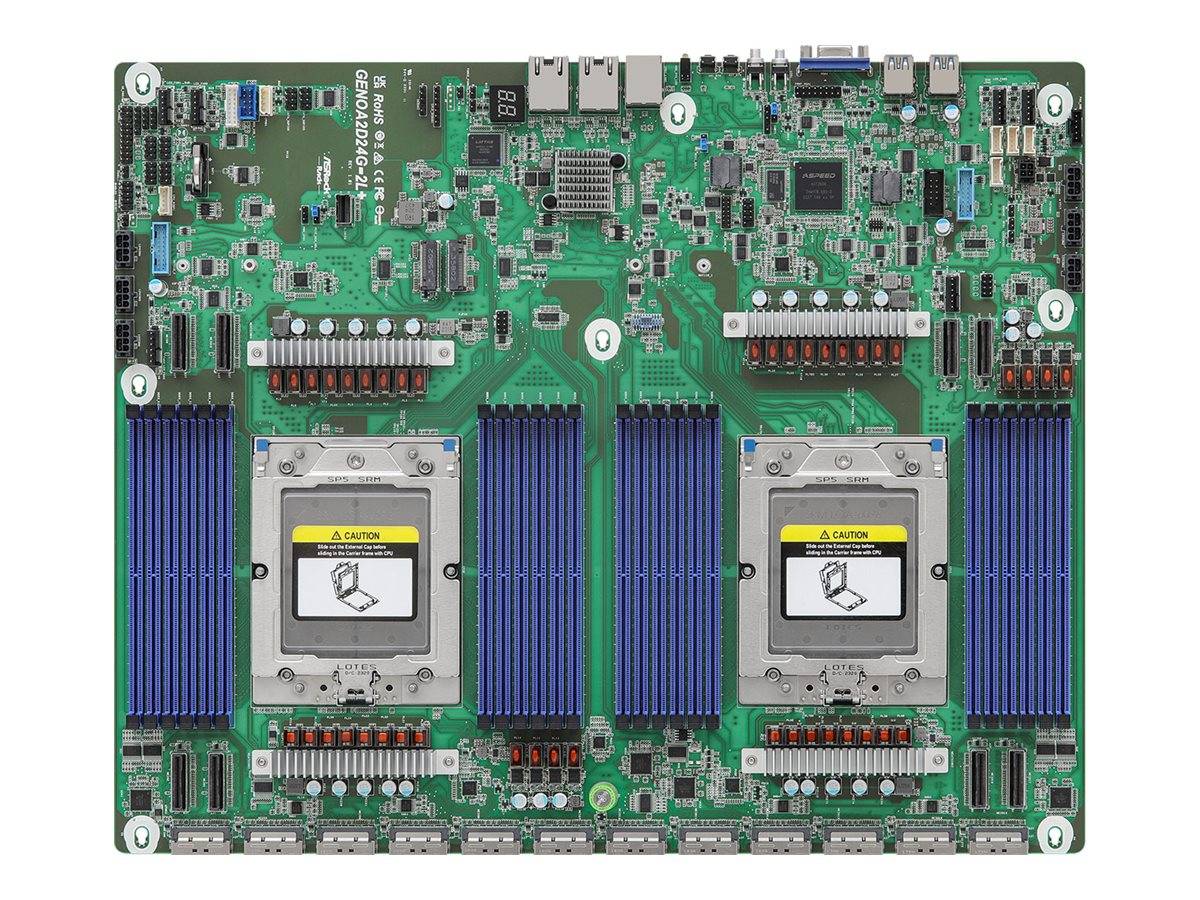 ASRock Industrial GENOA2D24G-2L+ - Motherboard - LGA6096 Socket - 2 Unterstützte CPUs - USB 3.2 Gen 1 - 2 x Gigabit LAN