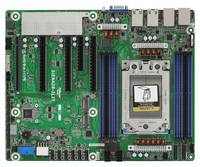 Computerplatine mit CPU-Sockel, mehreren RAM-Steckplätzen, Erweiterungssteckplätzen und hinteren E/A-Anschlüssen.