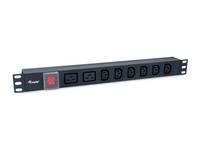 Equip Stromverteilungseinheit (Rack - einbaufähig) - Wechselstrom 220-240 V - 3500 Watt - Eingabe, Eingang IEC 60320 C20 - Ausgangsanschlüsse: 8 (6