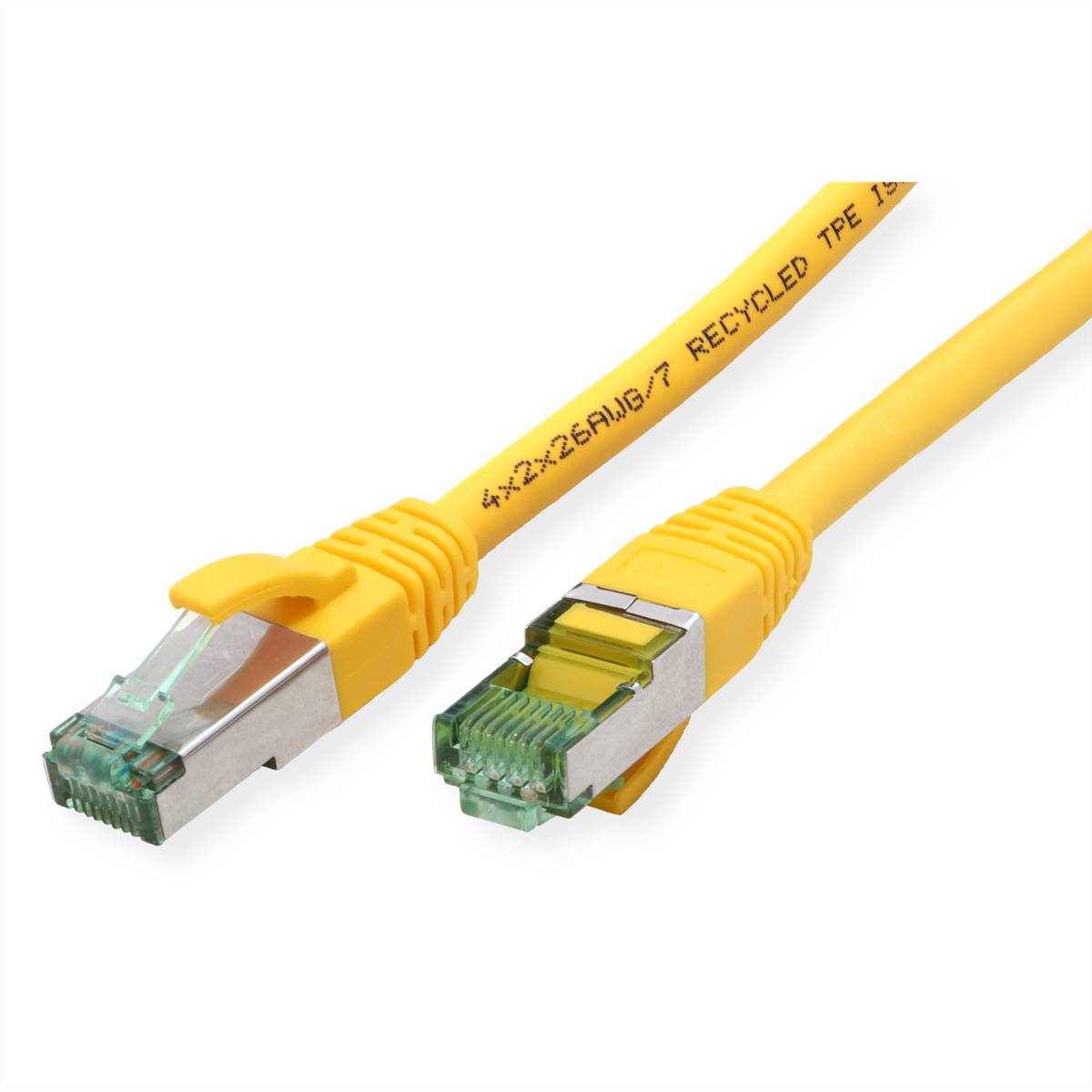 ROLINE RM Patchkabel Cat.6A S/FTP (PiMF), gelb, 1 m