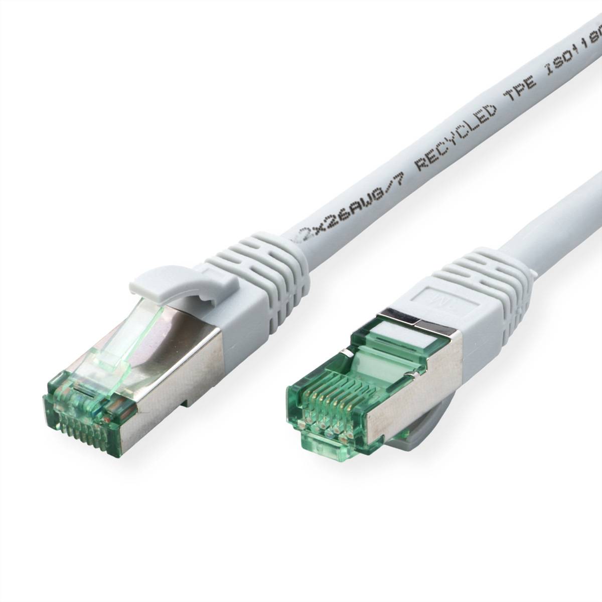 ROLINE RM Patchkabel Cat.6A S/FTP (PiMF), grau, 1 m