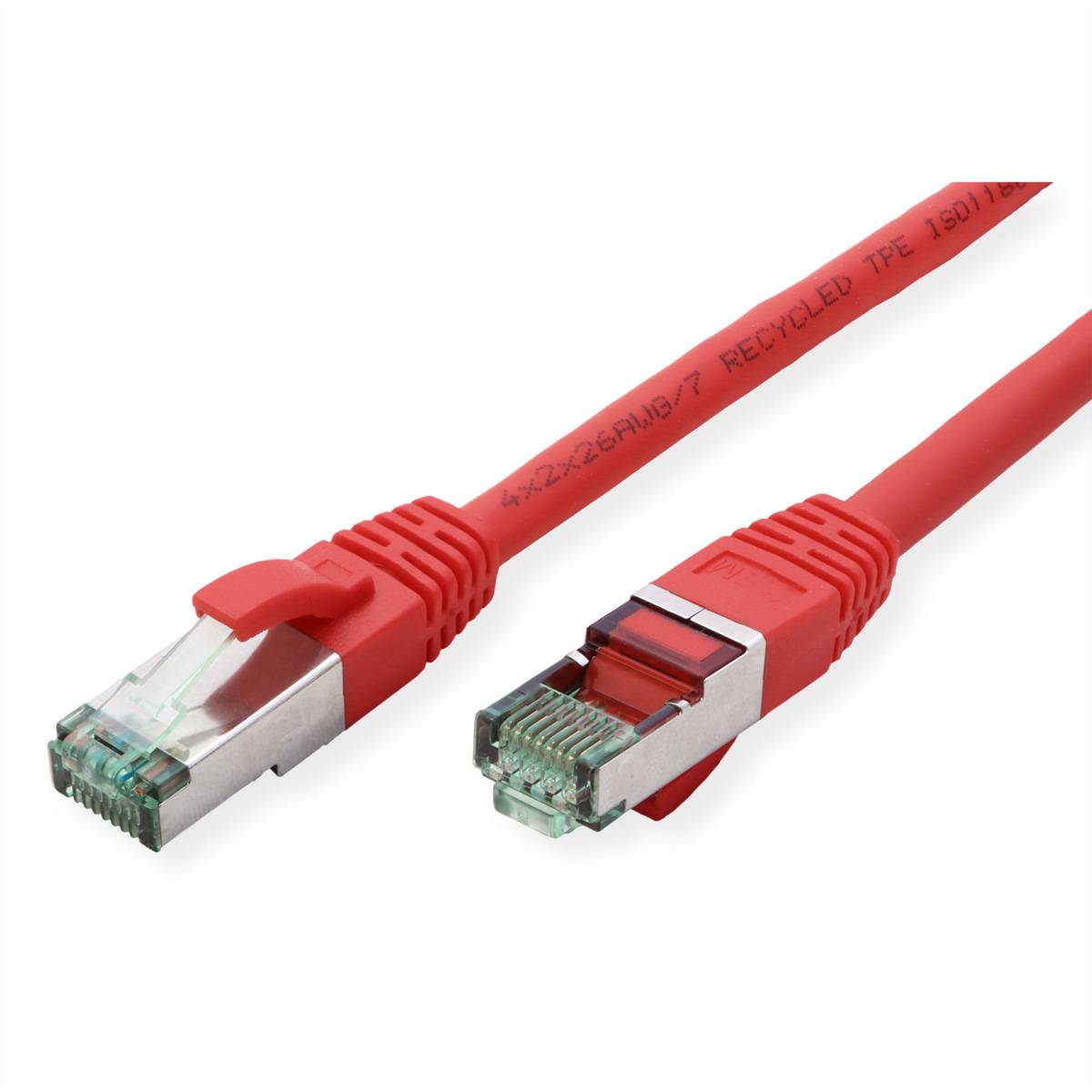 ROLINE RM Patchkabel Cat.6A S/FTP (PiMF), rot, 0,3 m