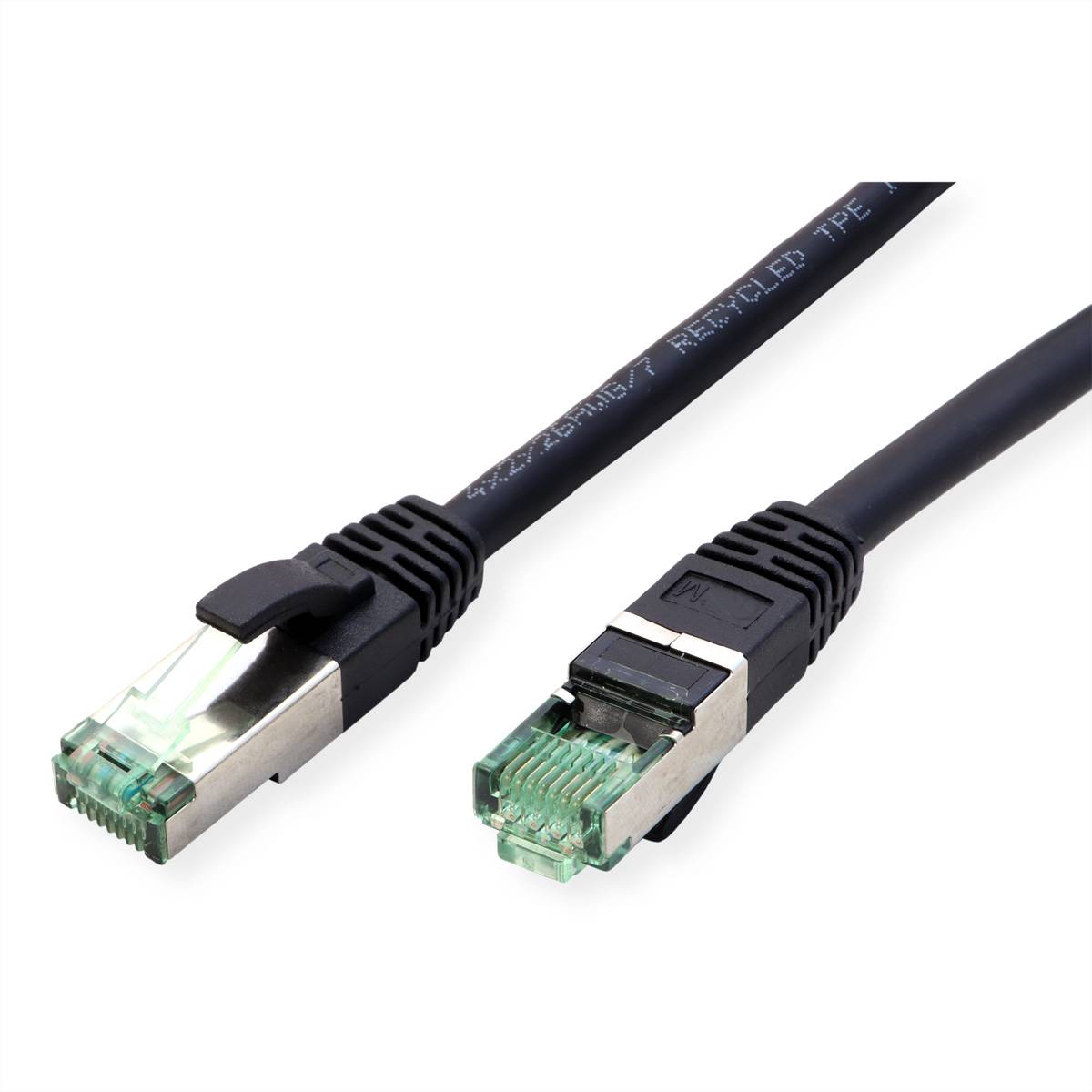 ROLINE RM Patchkabel Cat.6A S/FTP (PiMF), schwarz, 10 m