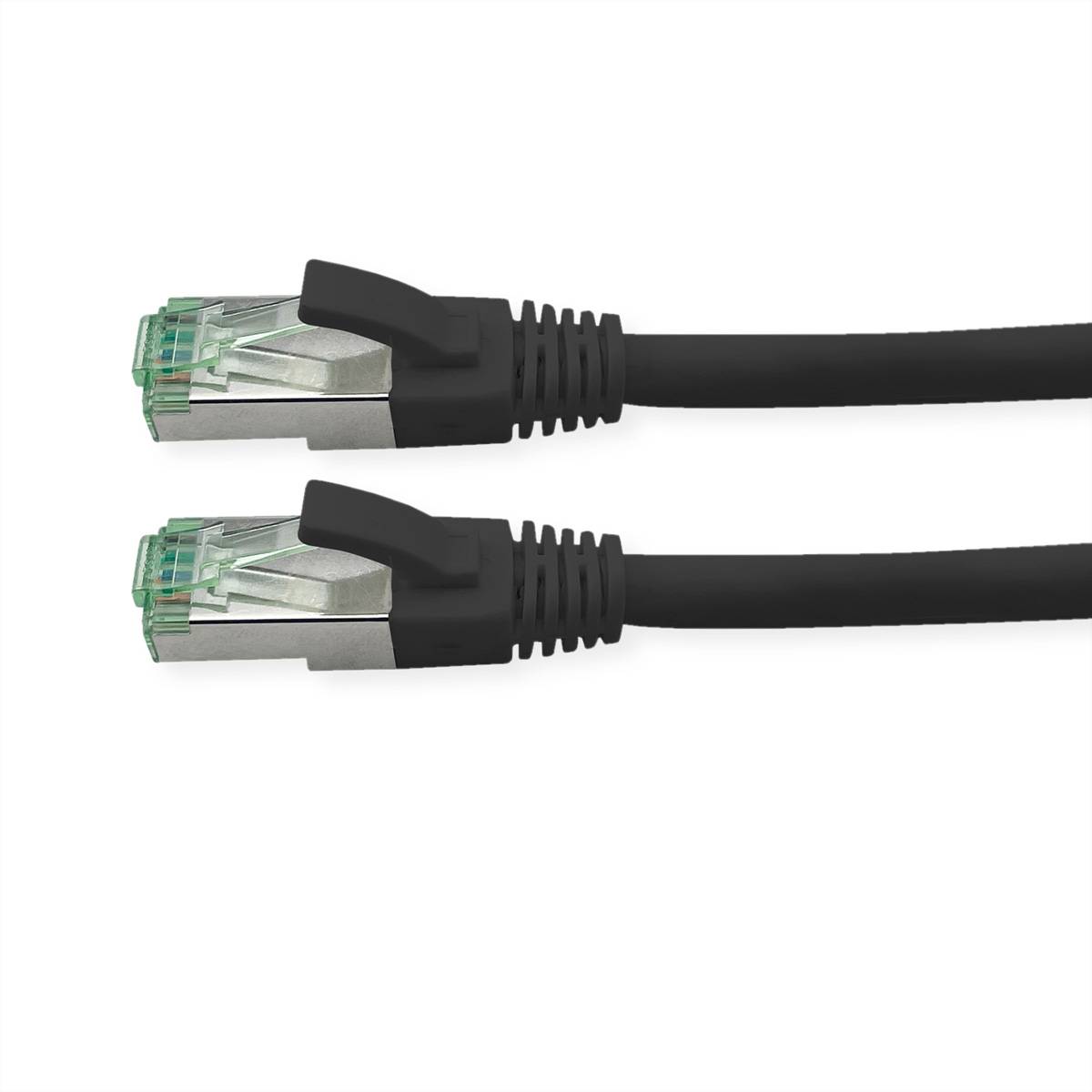ROLINE RM Patchkabel Cat.6A S/FTP (PiMF), schwarz, 2 m