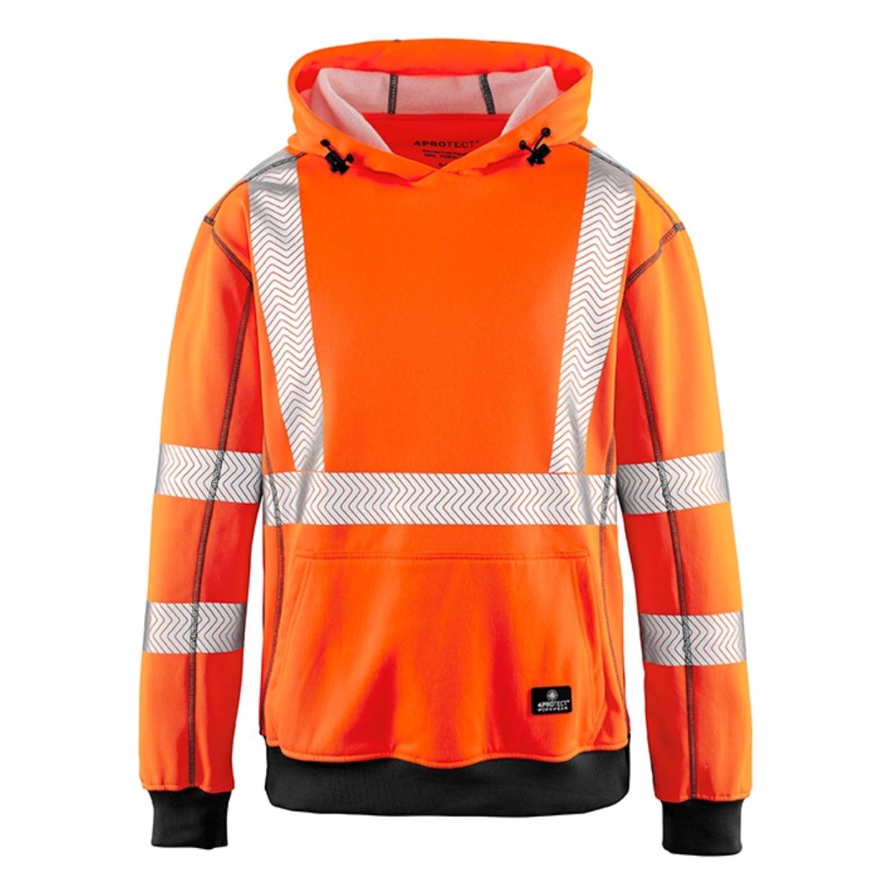 4PROTECT® Warnschutz-Hoodie PORTLAND EN ISO 20471 Leuchtorange/Grau_L
