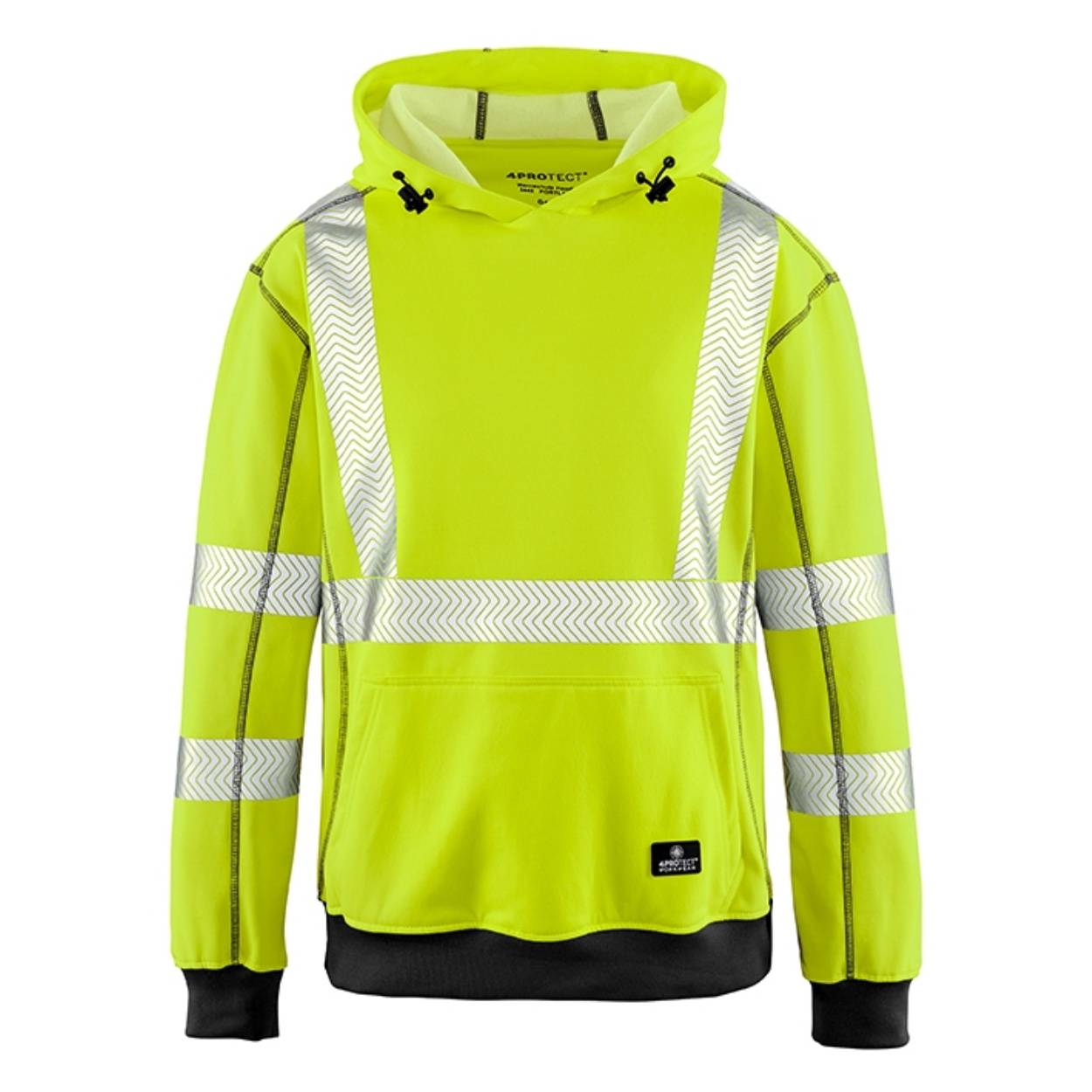 4PROTECT® Warnschutz-Hoodie PORTLAND EN ISO 20471 Leuchtgelb/Grau_XL