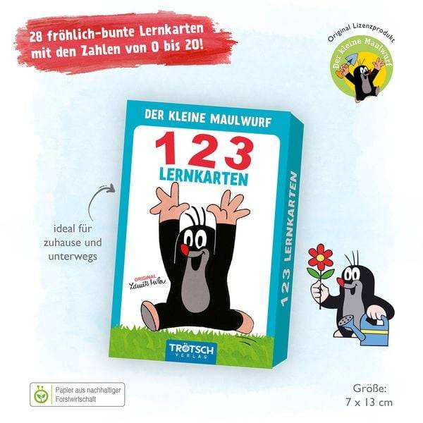 Trötsch Der kleine Maulwurf Kartenset 123 Lernkarten