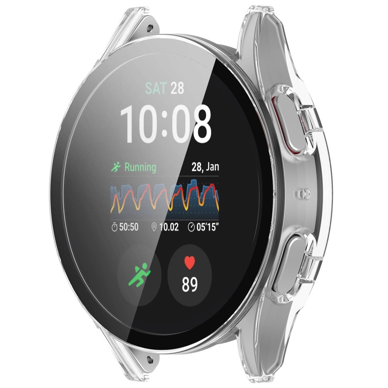 Für Samsung Galaxy Watch 7 44mm PC Hülle + Hart Glas Transparent
