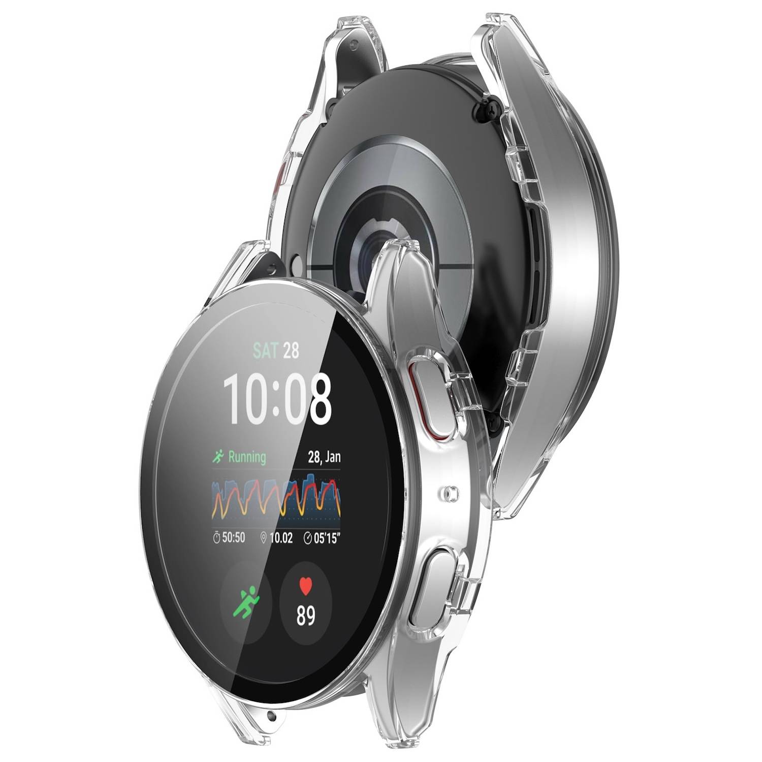 Für Samsung Galaxy Watch 7 44mm PC Hülle + Hart Glas Transparent