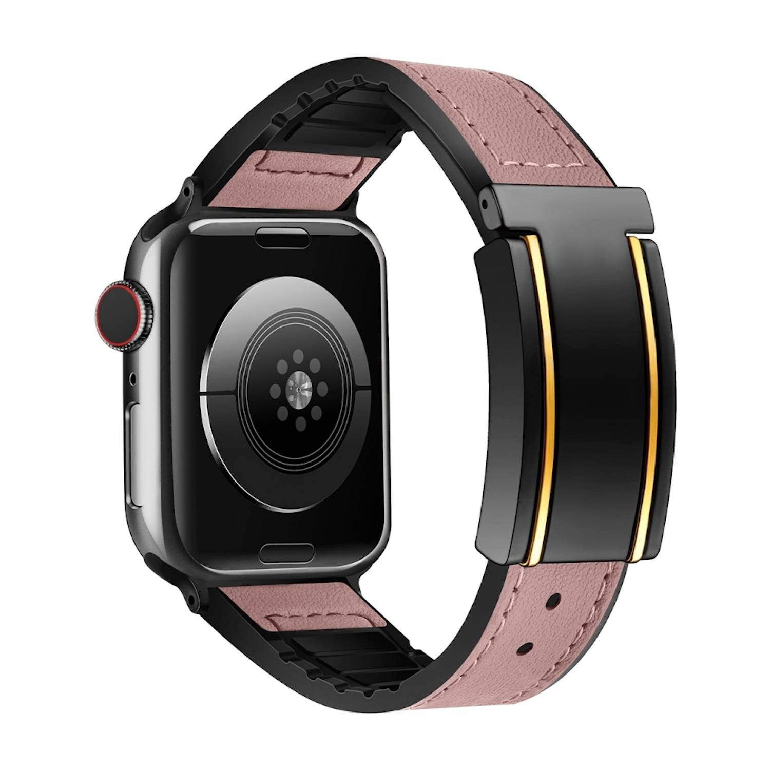 Für Apple Watch SE 2023 40mm Kunstleder Magnetschnalle Arm Band Pink