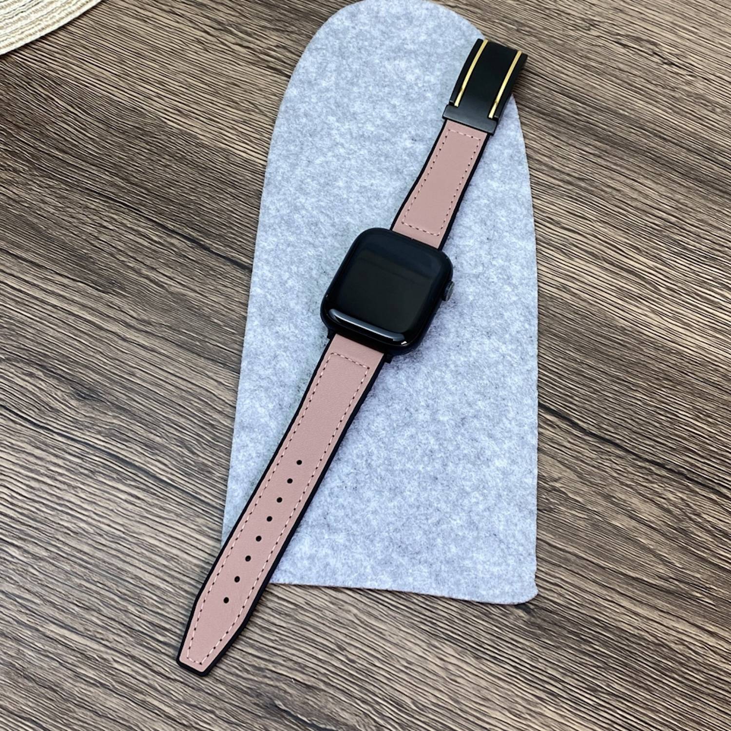 Für Apple Watch SE 2023 40mm Kunstleder Magnetschnalle Arm Band Pink