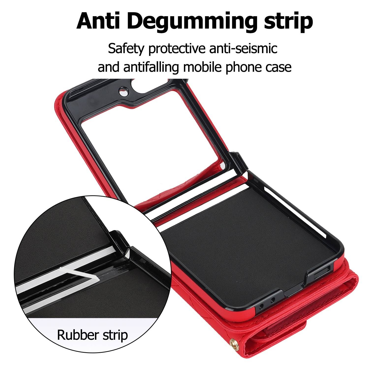 Für Samsung Galaxy Z Flip6 Kunstleder Design Book Wallet Tasche Rot