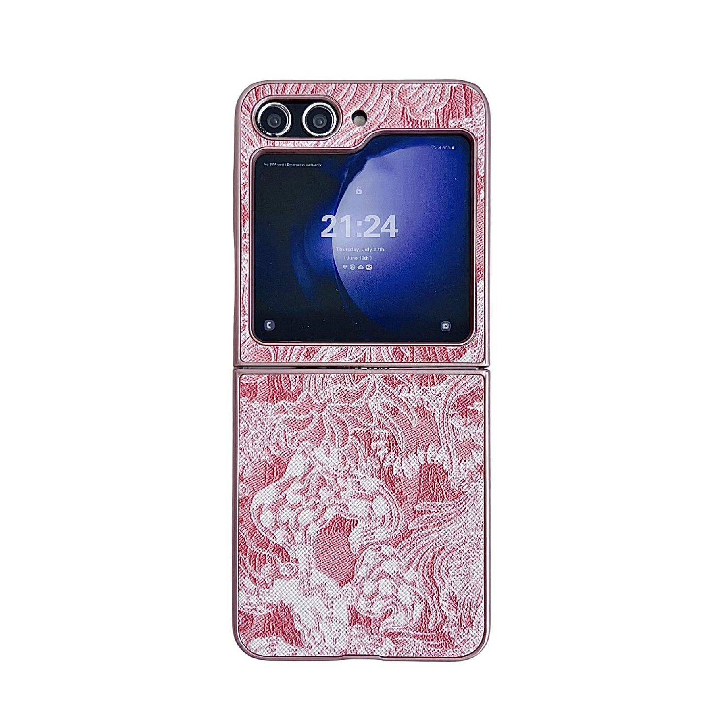 Für Samsung Galaxy Z Flip6 Stick Design Motiv Kunststoff Hülle Pink
