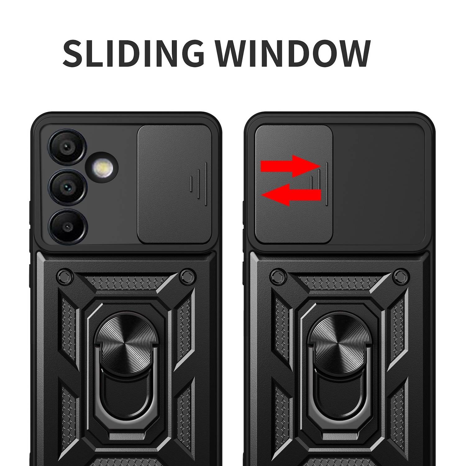 Für Samsung Galaxy S24 FE 5G Sliding Kamera Hybrid Ring Schutzhülle