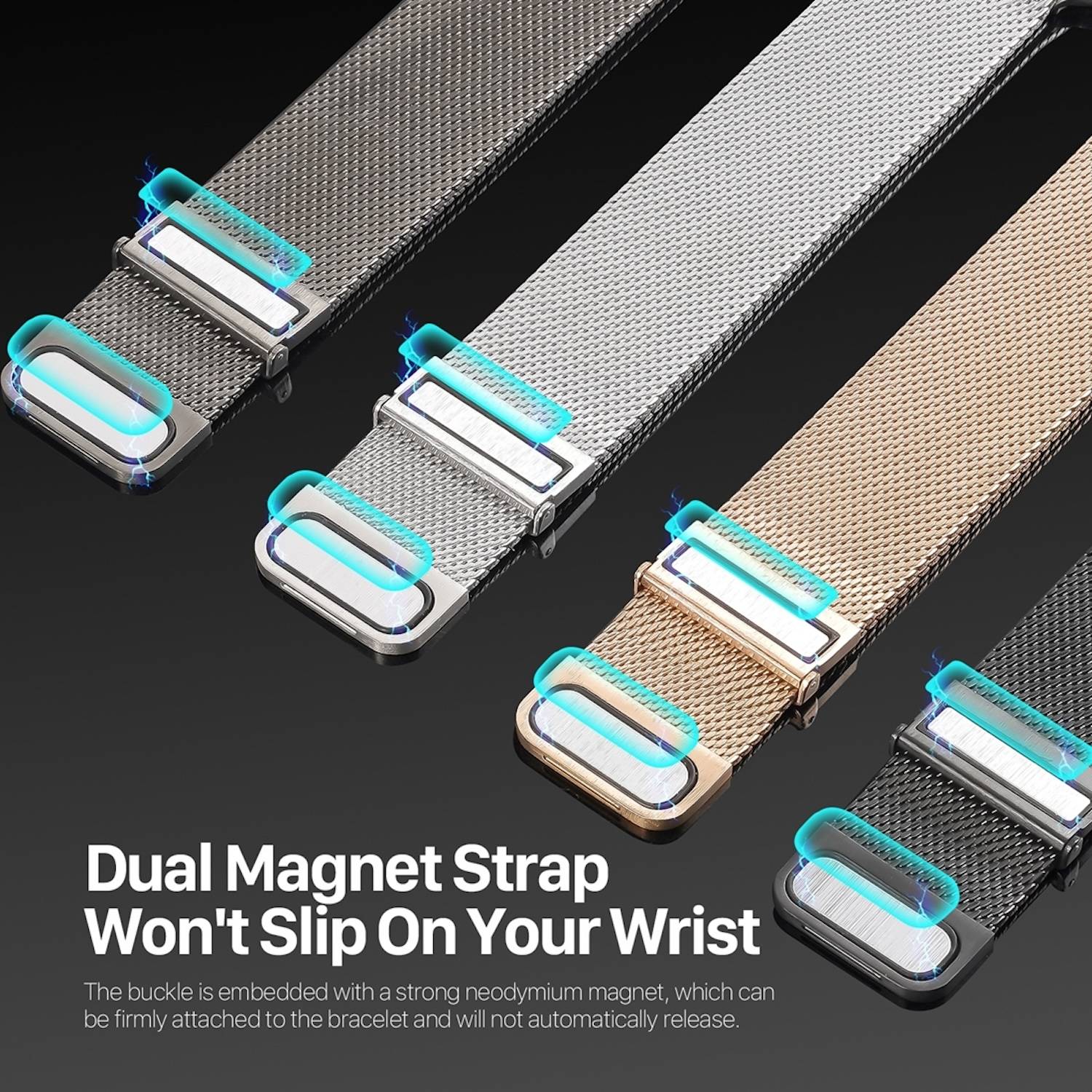 Für Apple Watch SE 2023 40mm DUX DUCIS Pro Edelstahl Arm Band Silber