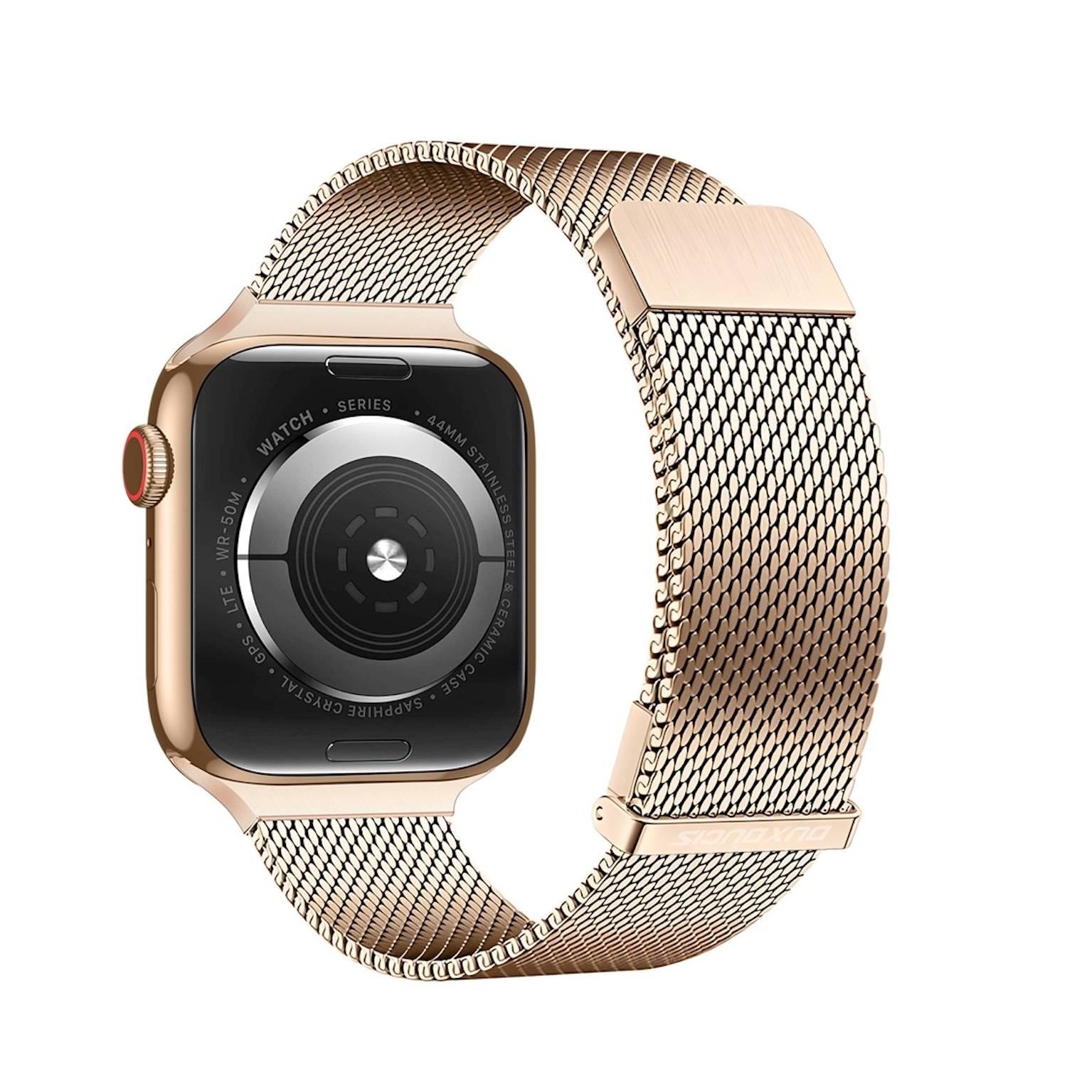 Für Apple Watch SE 2023 44mm DUX DUCIS Pro Edelstahl Arm Band Gold