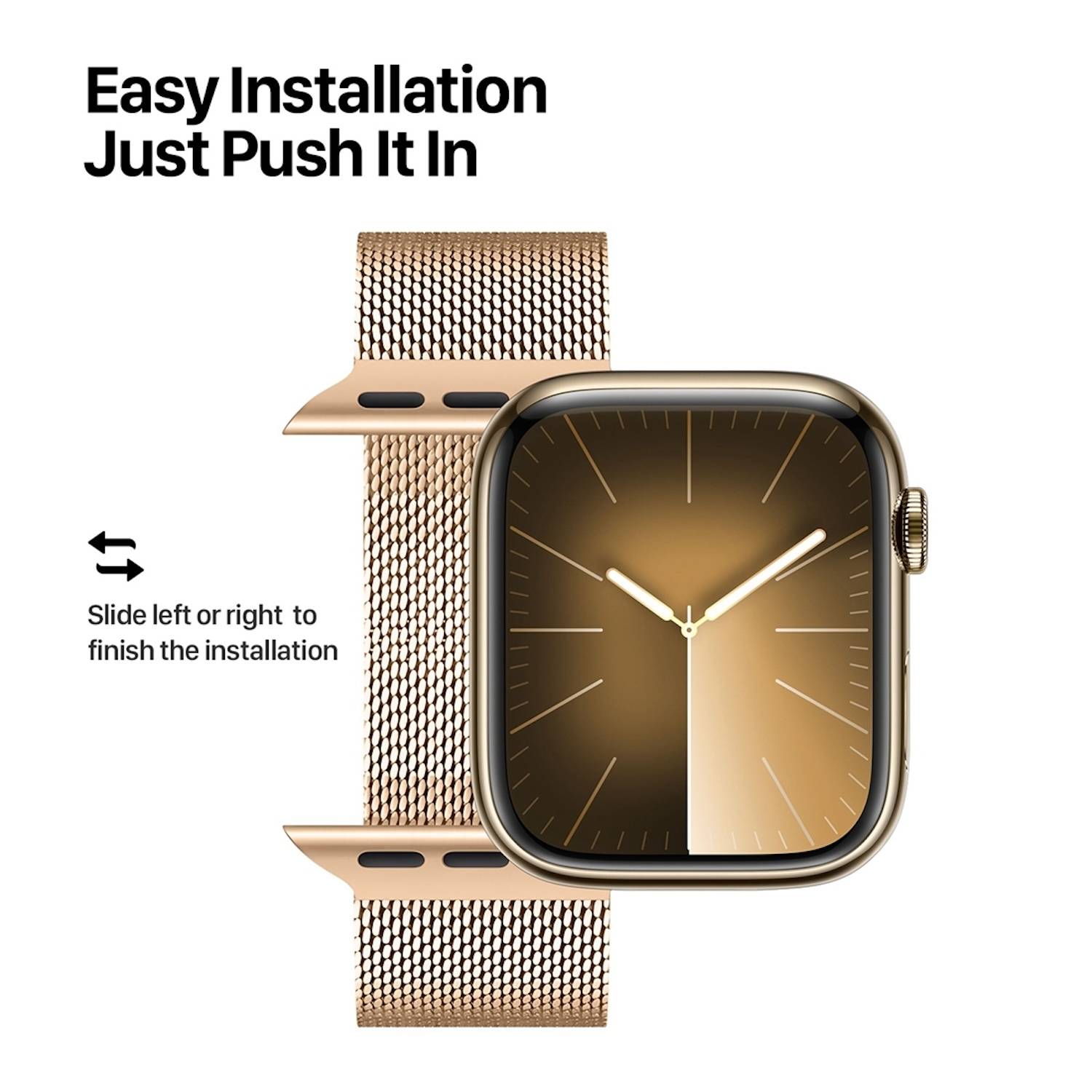 Für Apple Watch SE 2023 44mm DUX DUCIS Pro Edelstahl Arm Band Gold