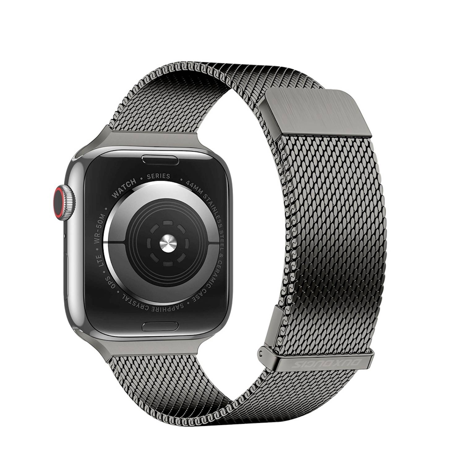 Für Apple Watch SE 2023 44mm DUX DUCIS Pro Edelstahl Arm Band Grau