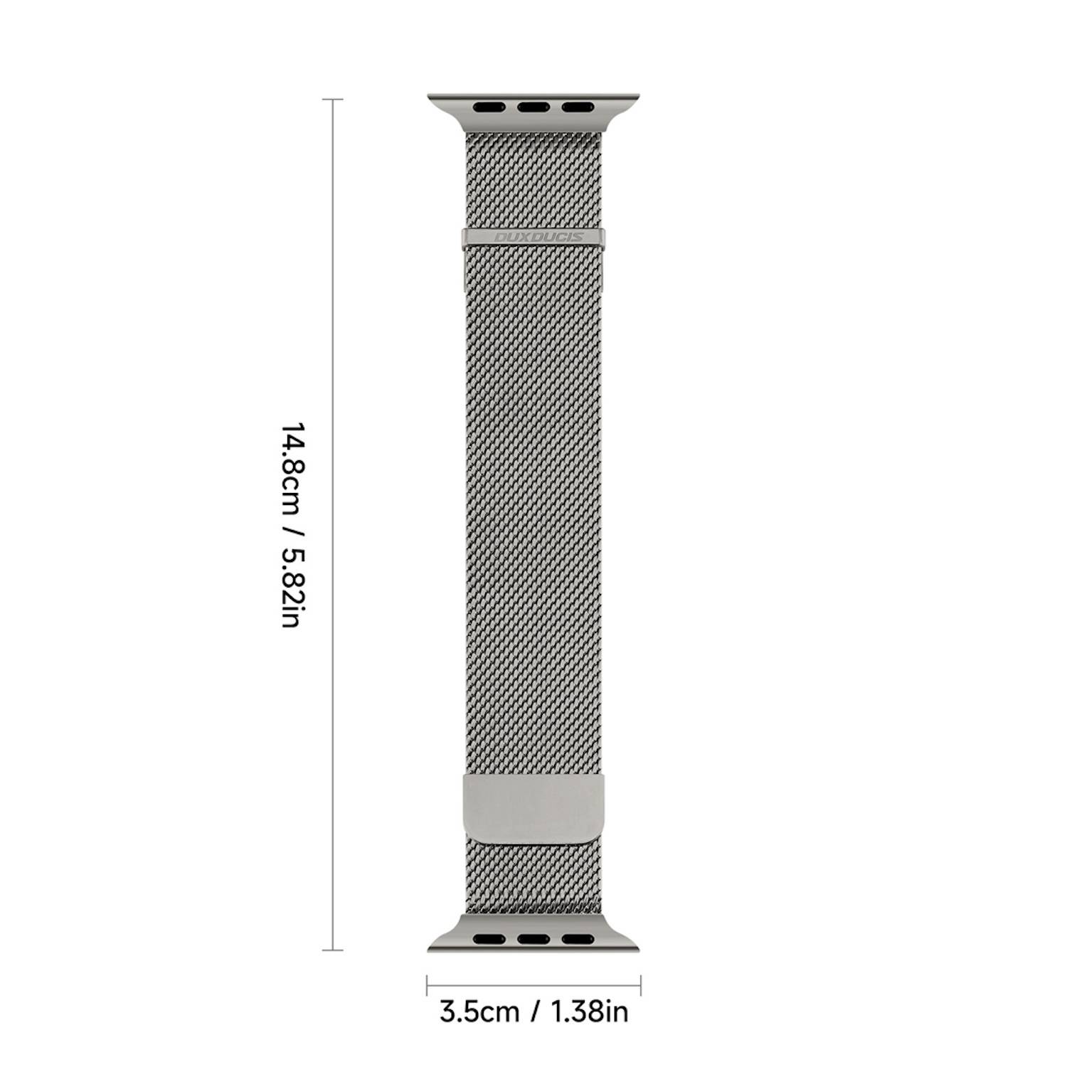 Für Apple Watch SE 2023 44mm DUX DUCIS Pro Edelstahl Arm Band Grau