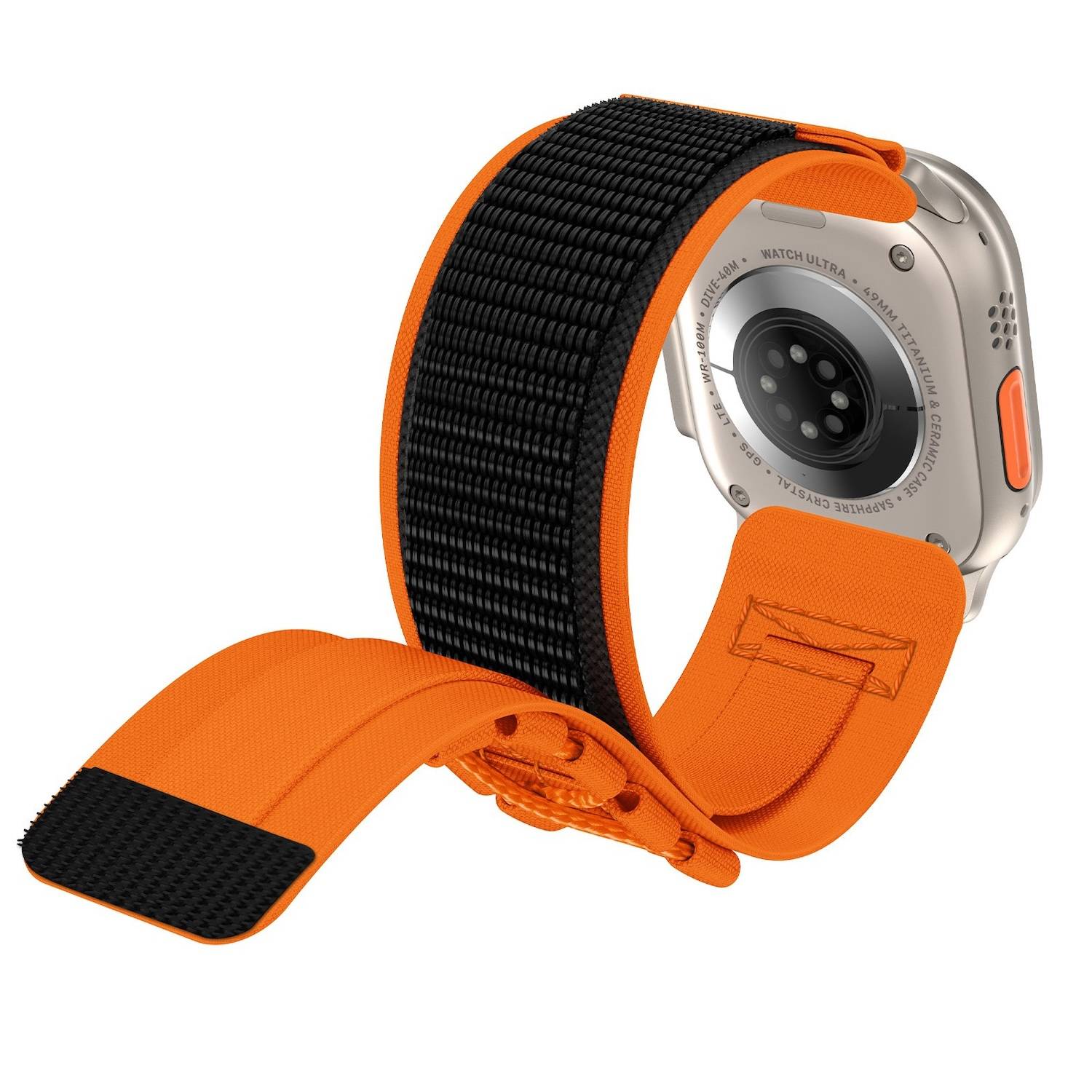 Für Apple Watch SE 2023 44mm Design Geflochtenes Nylon Armband Orange