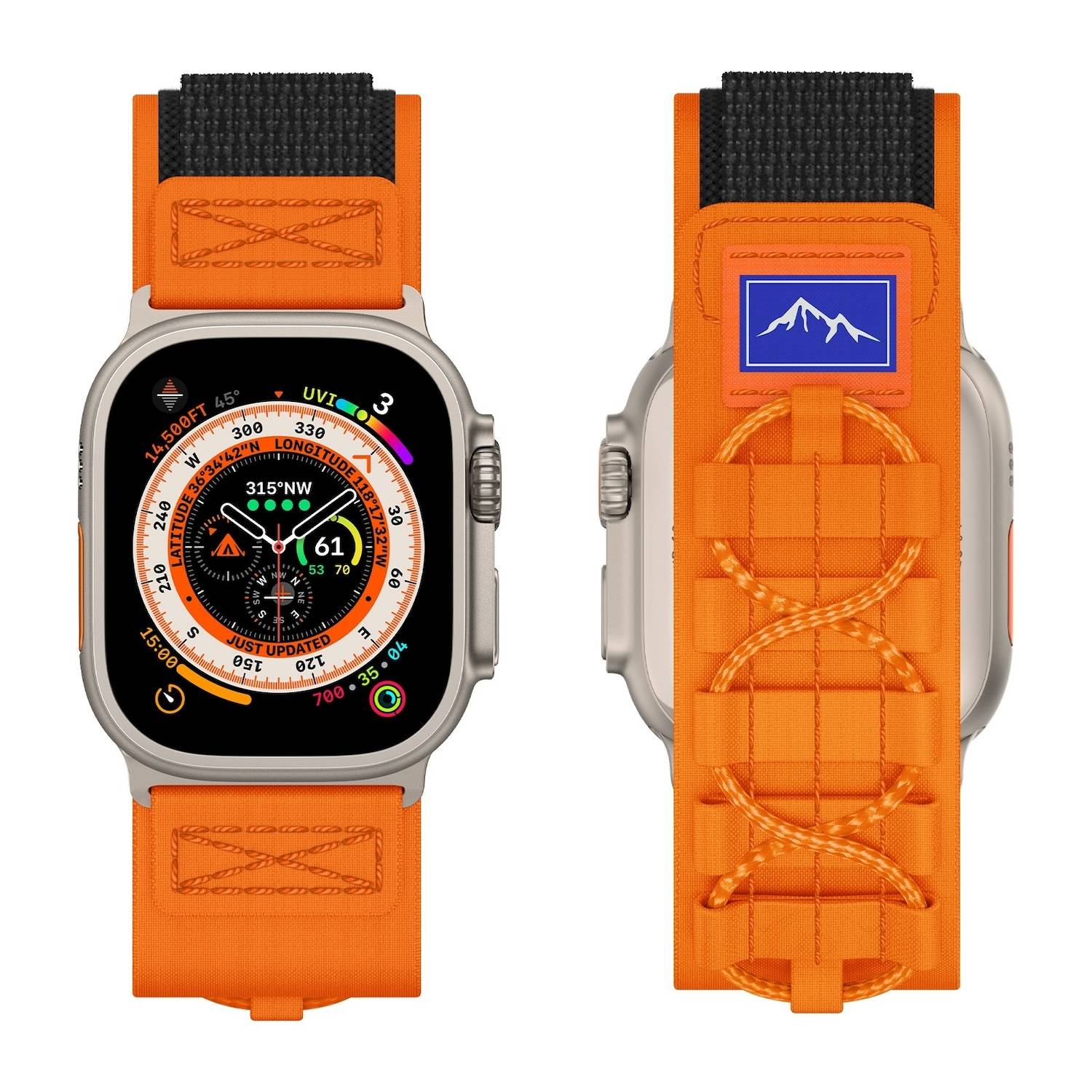 Für Apple Watch SE 2023 44mm Design Geflochtenes Nylon Armband Orange