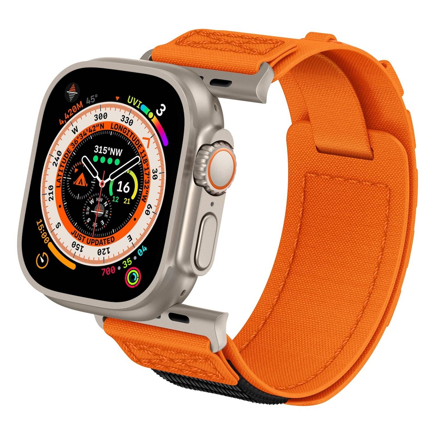 Für Apple Watch SE 2023 44mm Design Geflochtenes Nylon Armband Orange