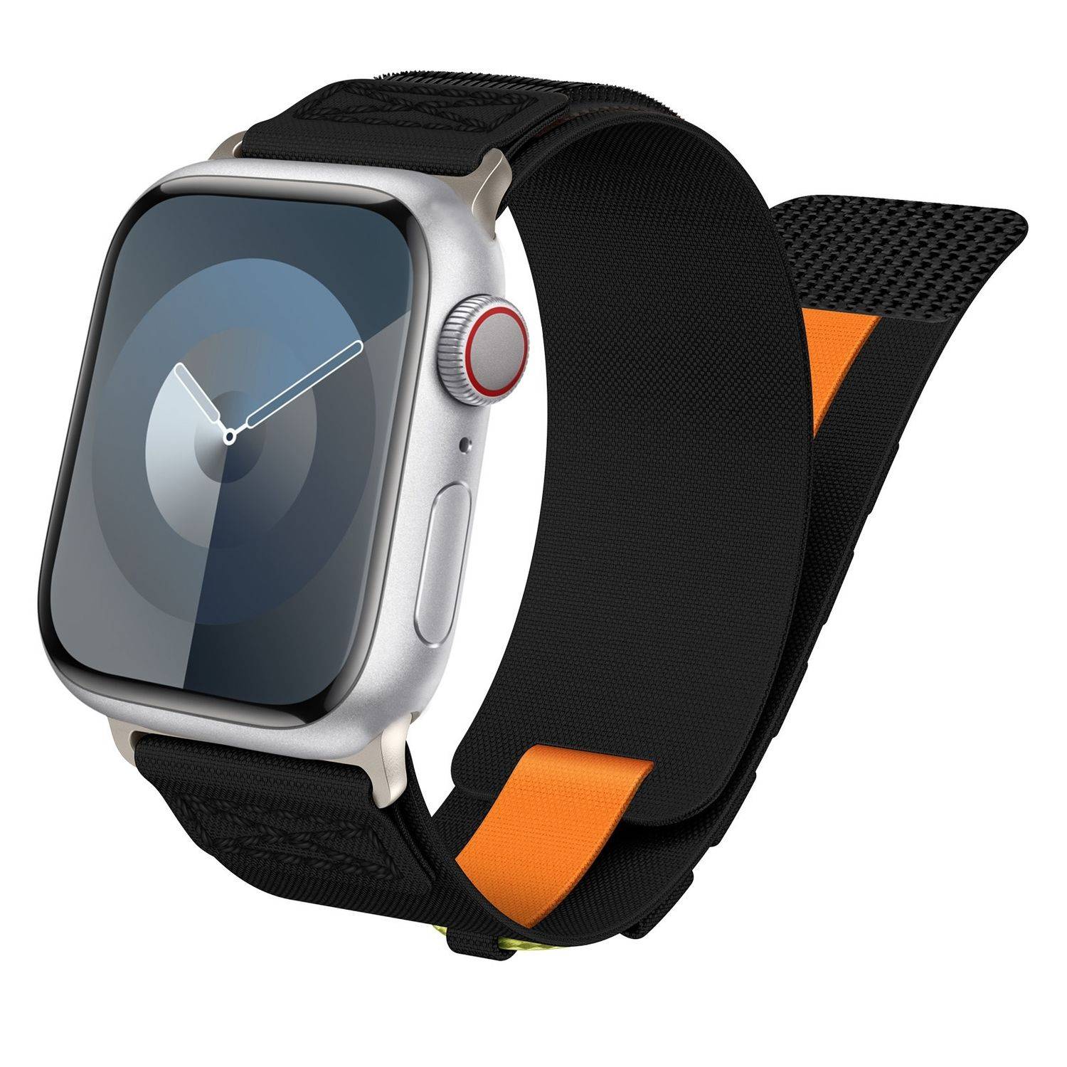 Für Apple Watch SE 2023 44mm Design Geflochtenes Nylon Armband Schwarz