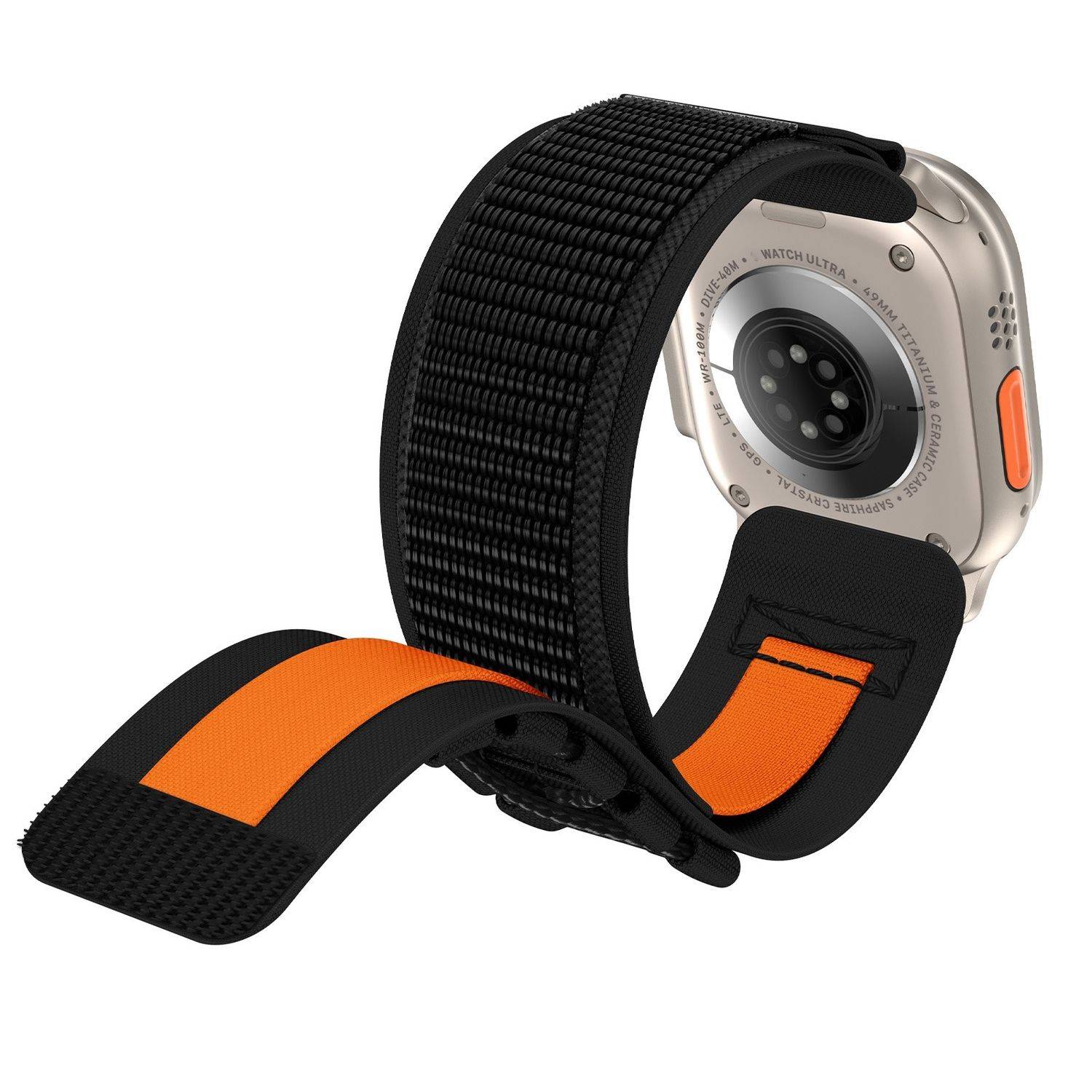Für Apple Watch SE 2023 44mm Design Geflochtenes Nylon Armband Schwarz