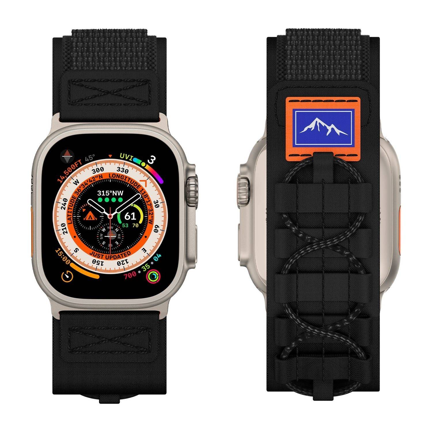 Für Apple Watch SE 2023 44mm Design Geflochtenes Nylon Armband Schwarz