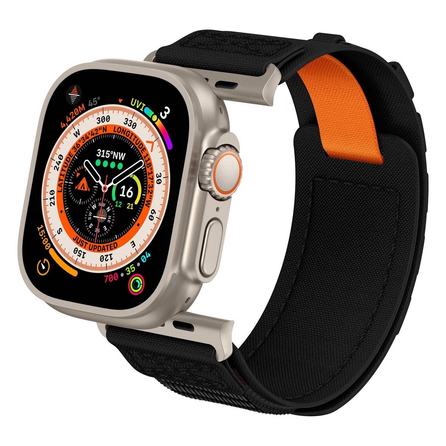 Für Apple Watch SE 2023 44mm Design Geflochtenes Nylon Armband Schwarz