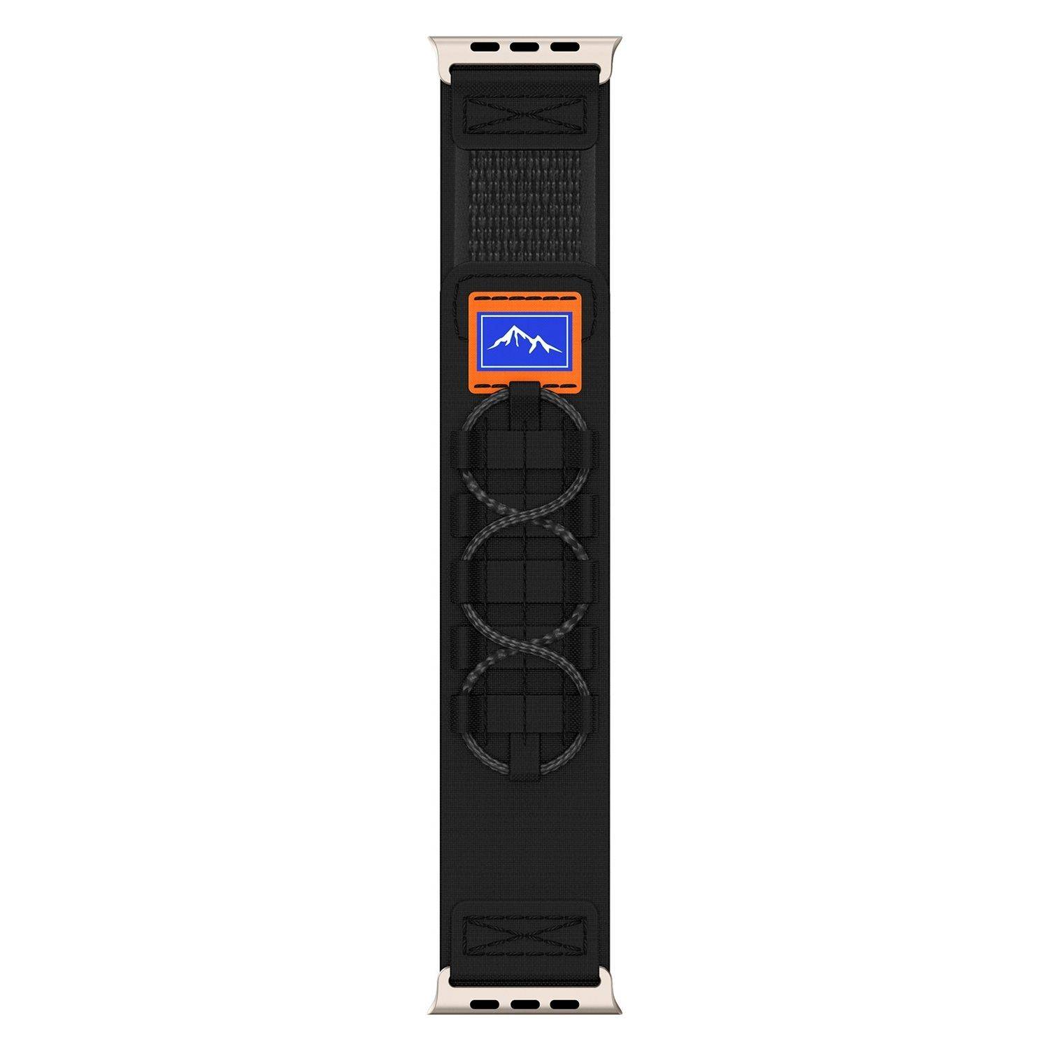 Für Apple Watch SE 2023 44mm Design Geflochtenes Nylon Armband Schwarz