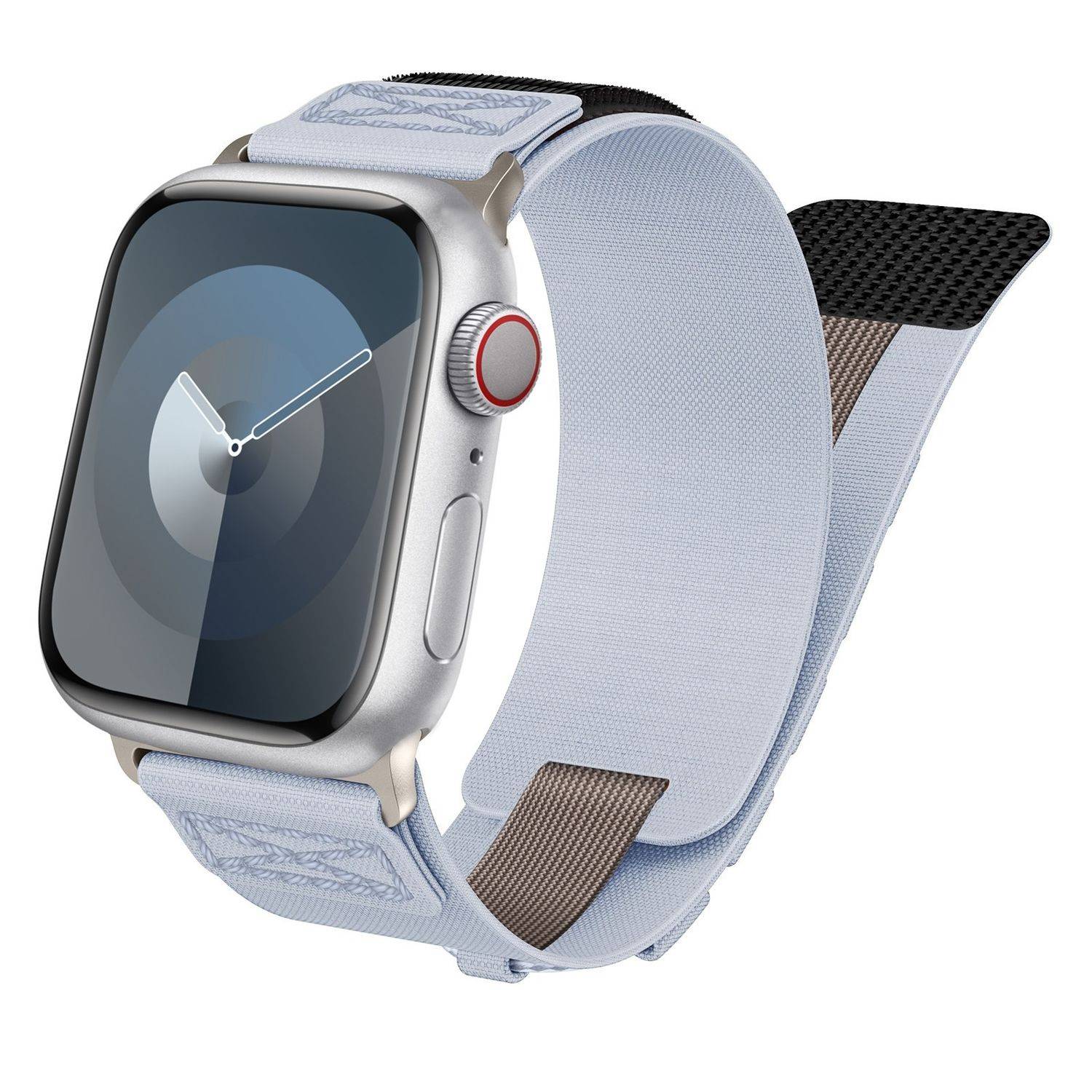 Für Apple Watch SE 2023 44mm Design Geflochtene Nylon Armband Hellblau