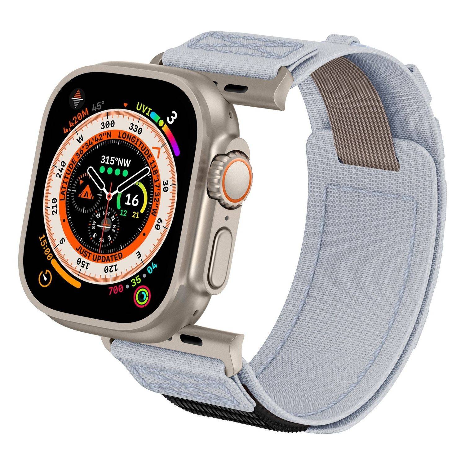 Für Apple Watch SE 2023 44mm Design Geflochtene Nylon Armband Hellblau