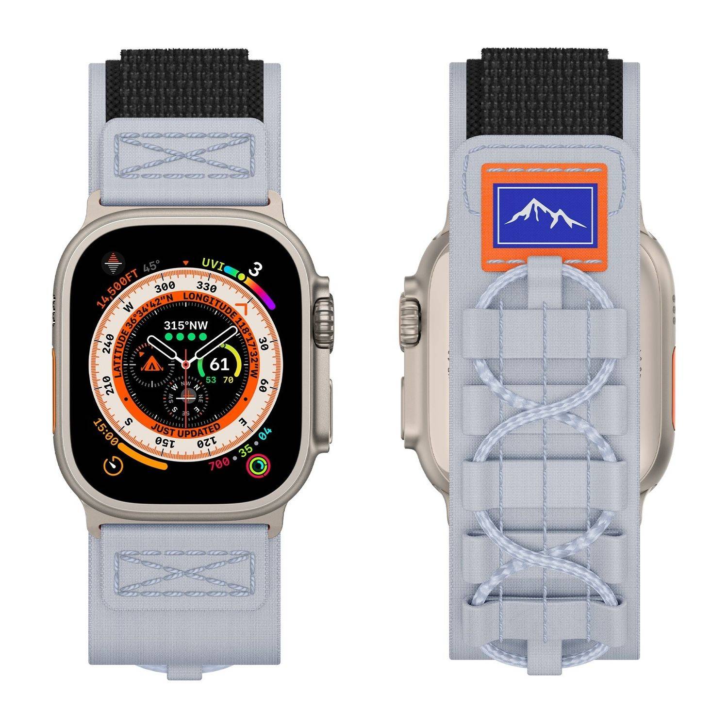 Für Apple Watch SE 2023 44mm Design Geflochtene Nylon Armband Hellblau