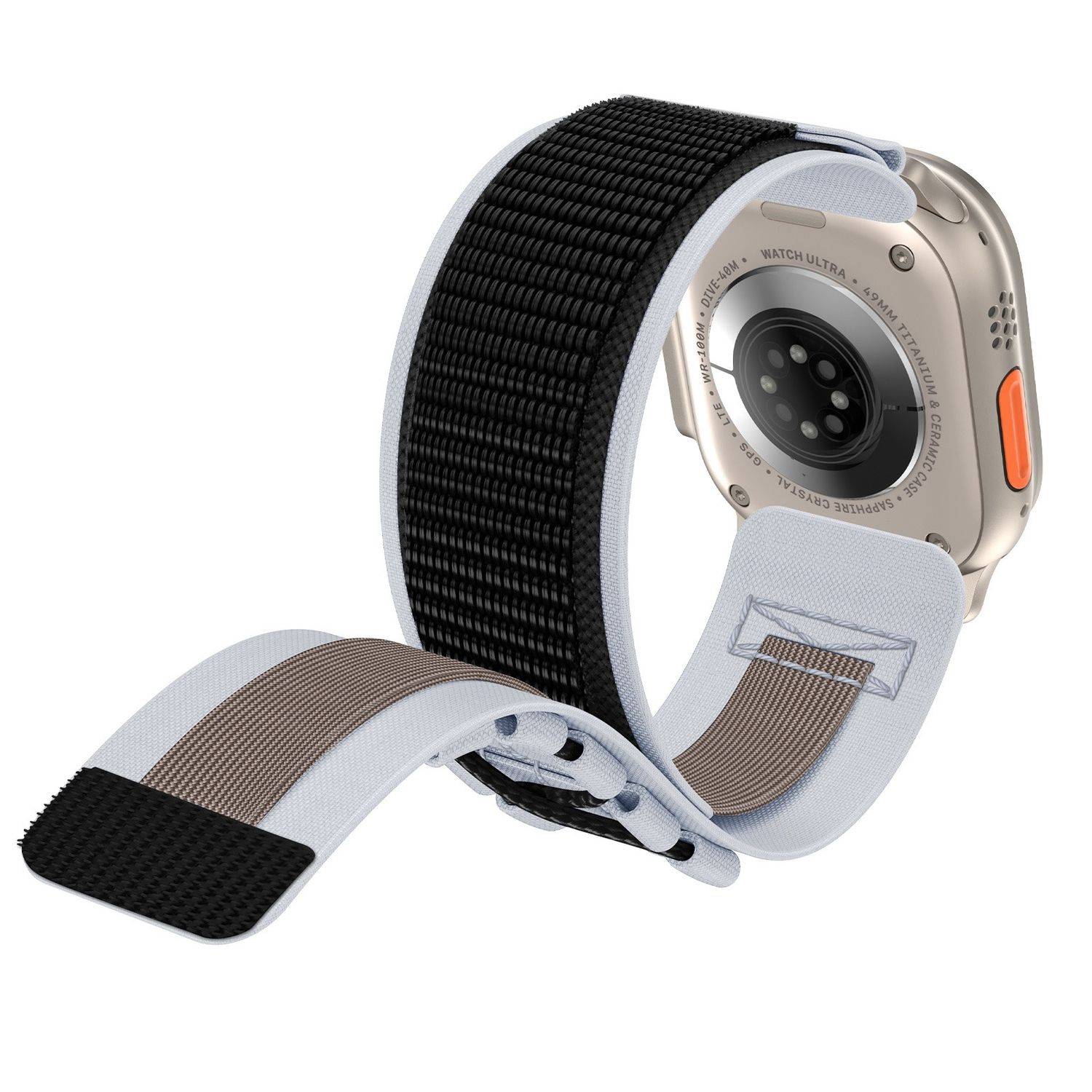 Für Apple Watch SE 2023 44mm Design Geflochtene Nylon Armband Hellblau
