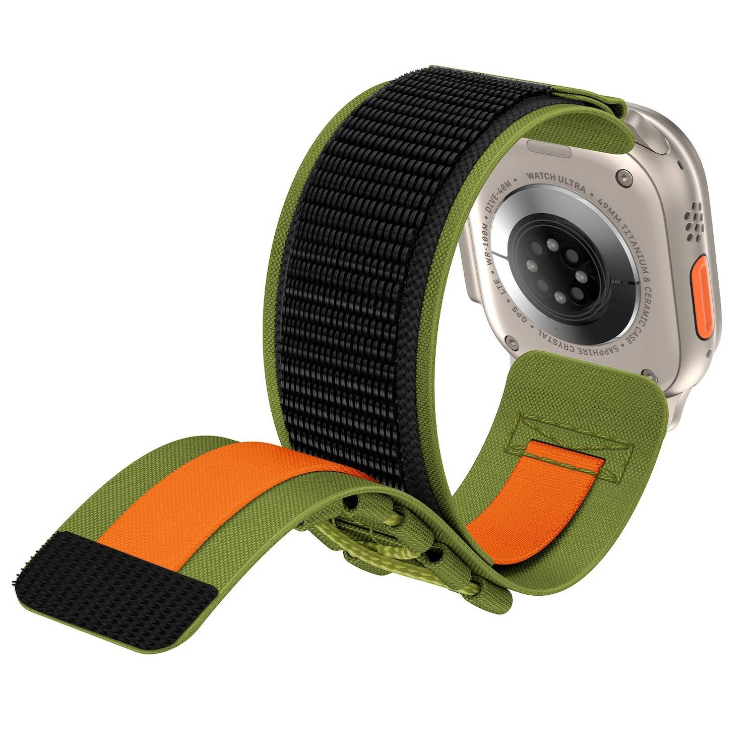 Für Apple Watch SE 2023 44mm Design Geflochtenes Nylon Armband Grün