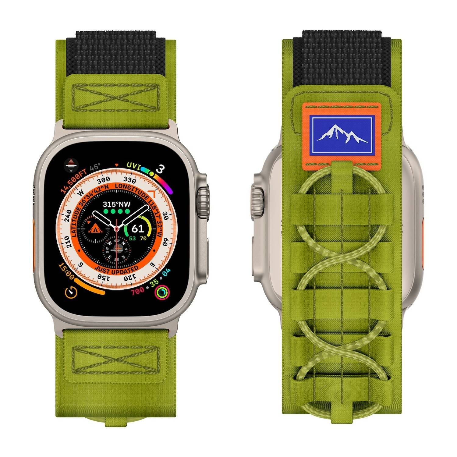 Für Apple Watch SE 2023 44mm Design Geflochtenes Nylon Armband Grün