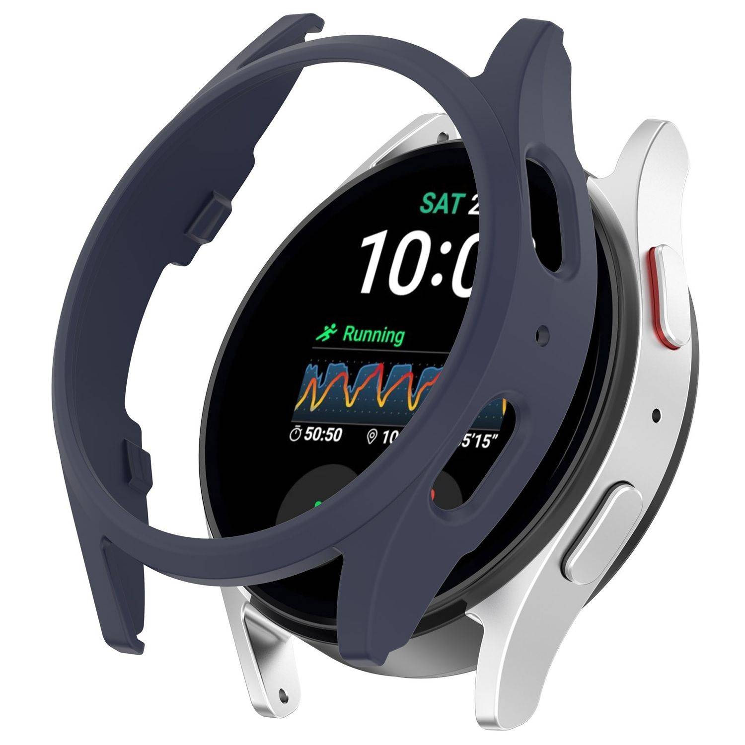 Für Samsung Galaxy Watch 7 44mm Kunststoff PC Gehäuse Hülle Dunkelblau