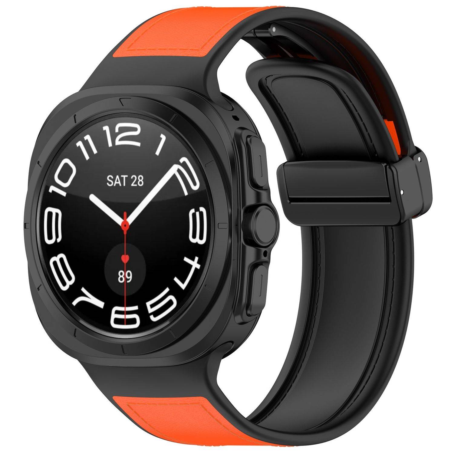 Für Samsung Galaxy Watch Ultra 47mm Magnetverschluss Armband Orange