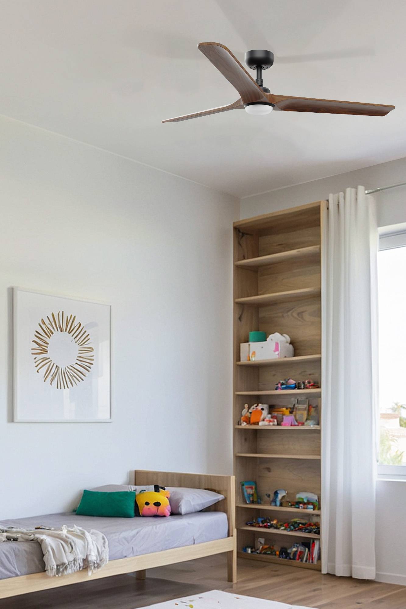 DC Deckenventilator Heywood L Schwarz mit LED