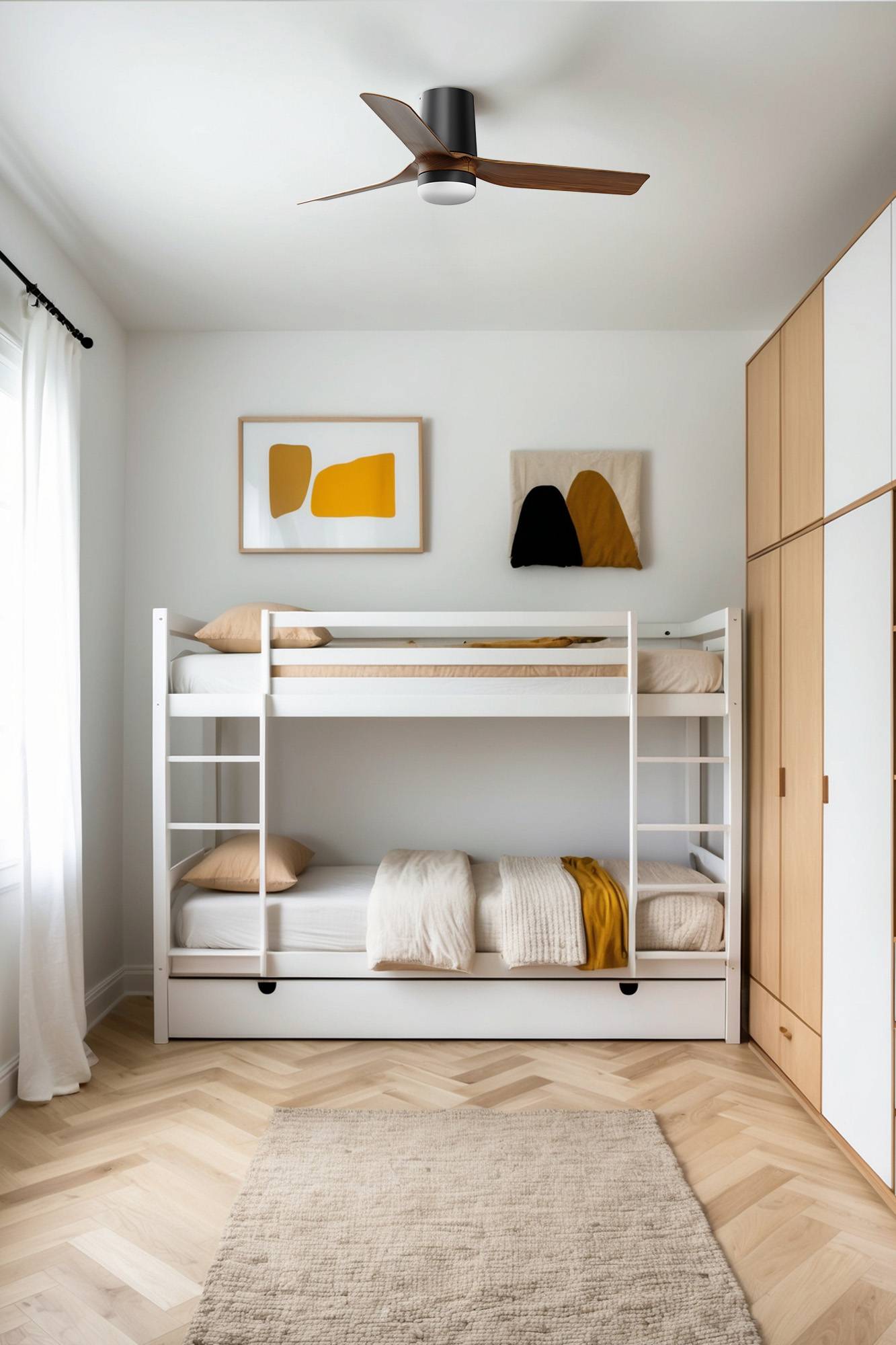 DC Deckenventilator Mini Punt Tub S SW-NB mit LED