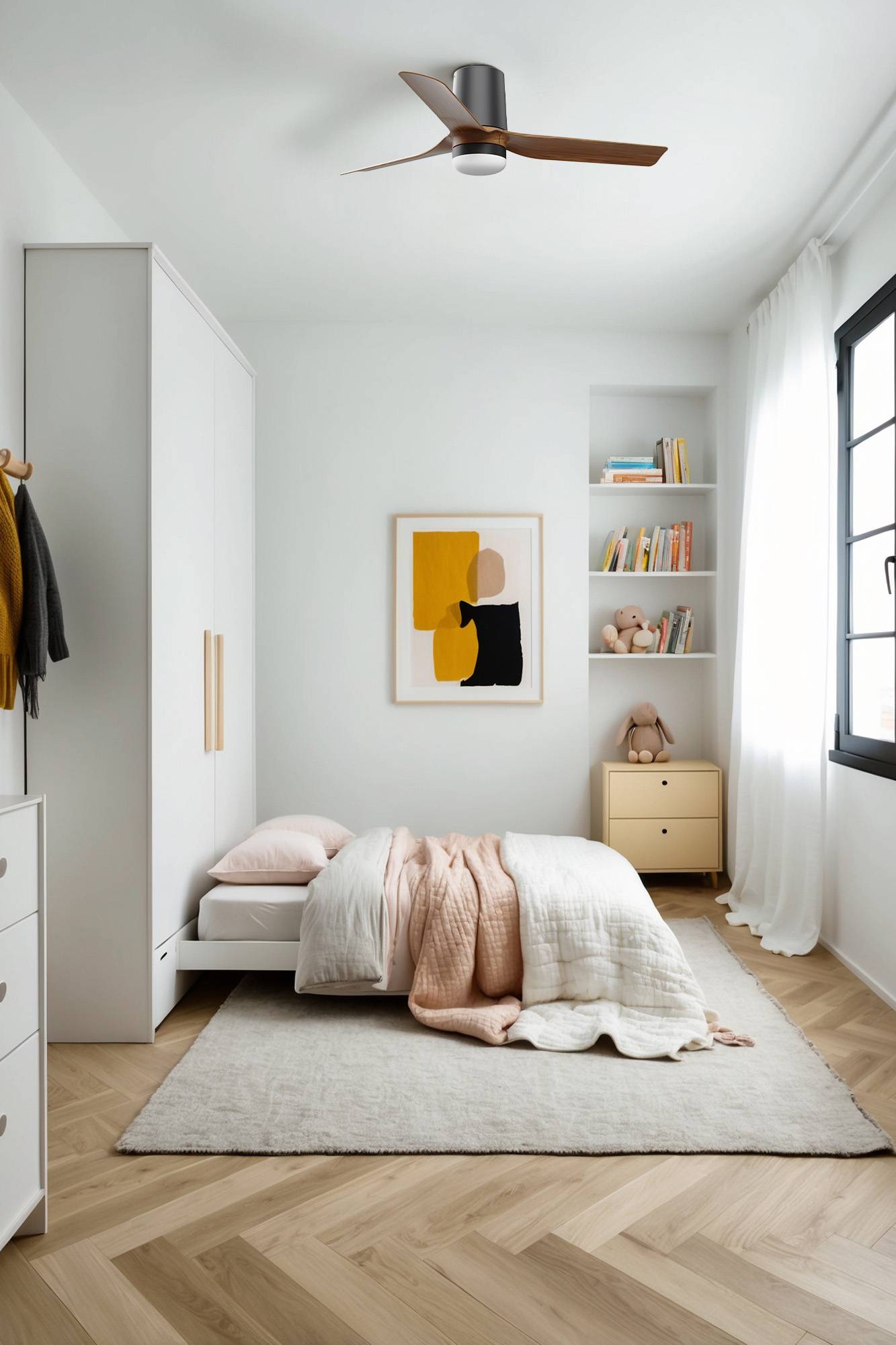 DC Deckenventilator Mini Punt Tub S SW-NB mit LED