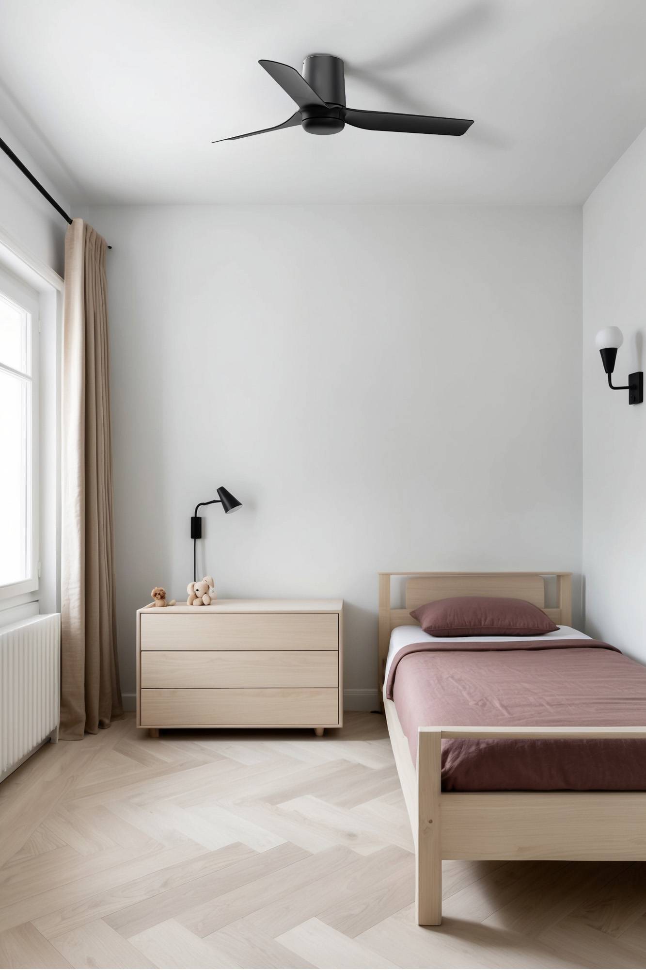 DC Deckenventilator Mini Punt Tub Schwarz