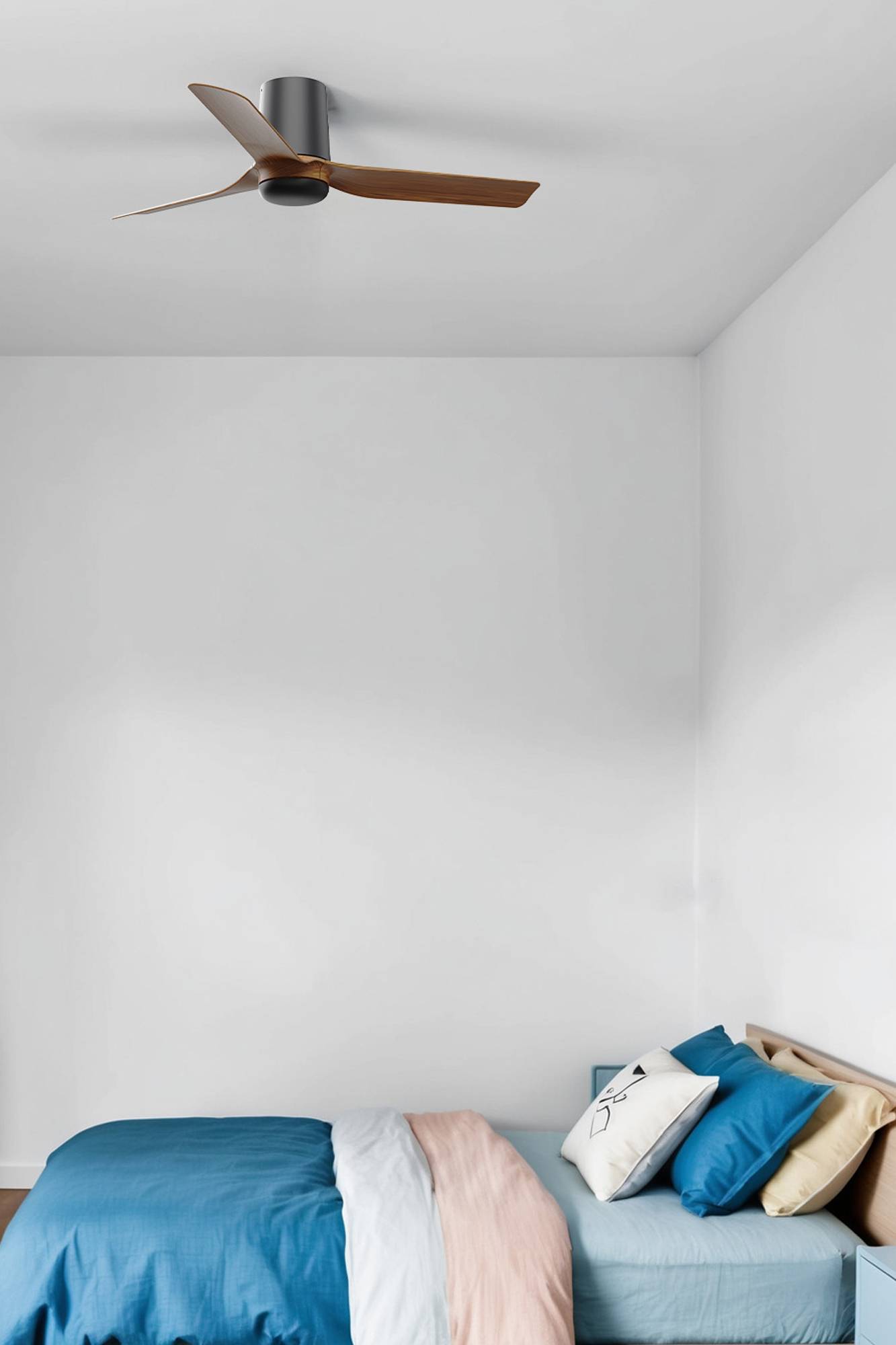 DC Deckenventilator Mini Punt Tub Schwarz-Nussbaum
