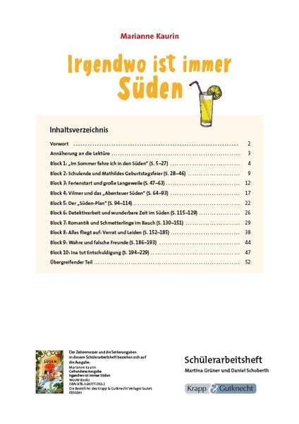 Irgendwo ist immer S?den - Marianne Kaurin - Sch?lerarbeitsheft