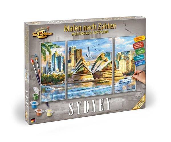Schipper 609260909 - Malen nach Zahlen, Sydney, Triptychon, 50 x 80 cm