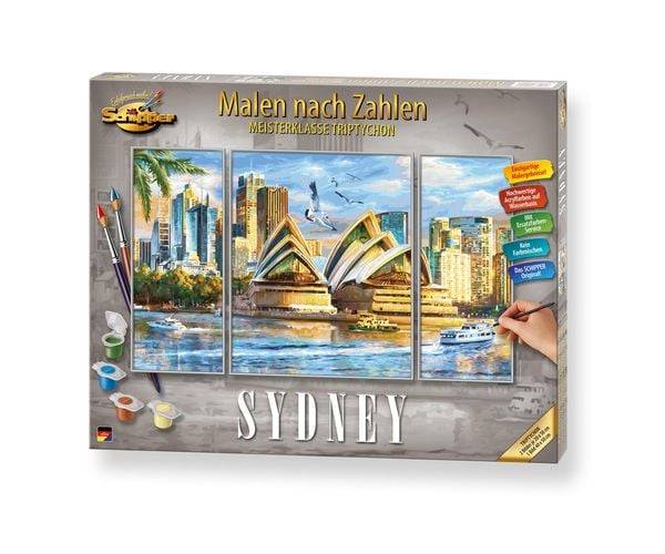 Schipper 609260909 - Malen nach Zahlen, Sydney, Triptychon, 50 x 80 cm