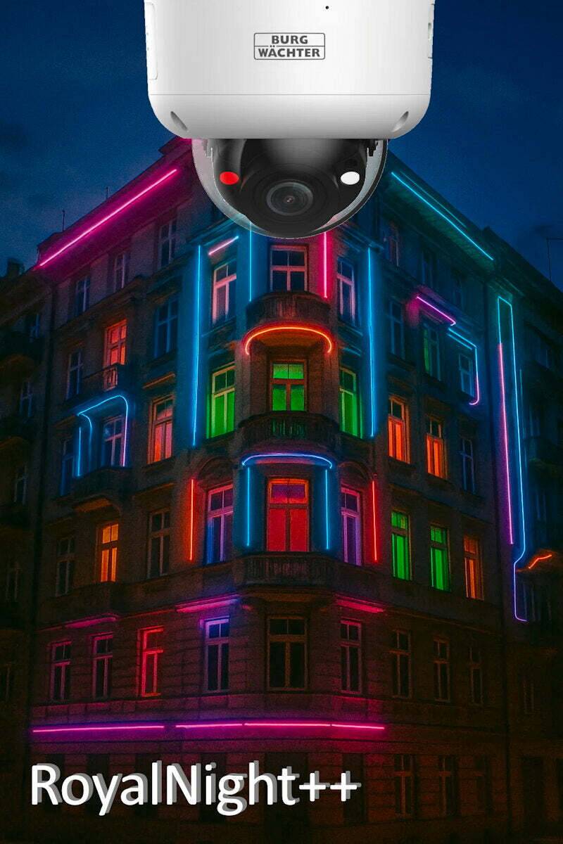 BWNC-832RDCA-G3 BURG GARD, Mit RoyalNight++ immer auf der sicheren Seite 8MP IP RoyalNight++ Dome Zoom Kamera mit Weißl
